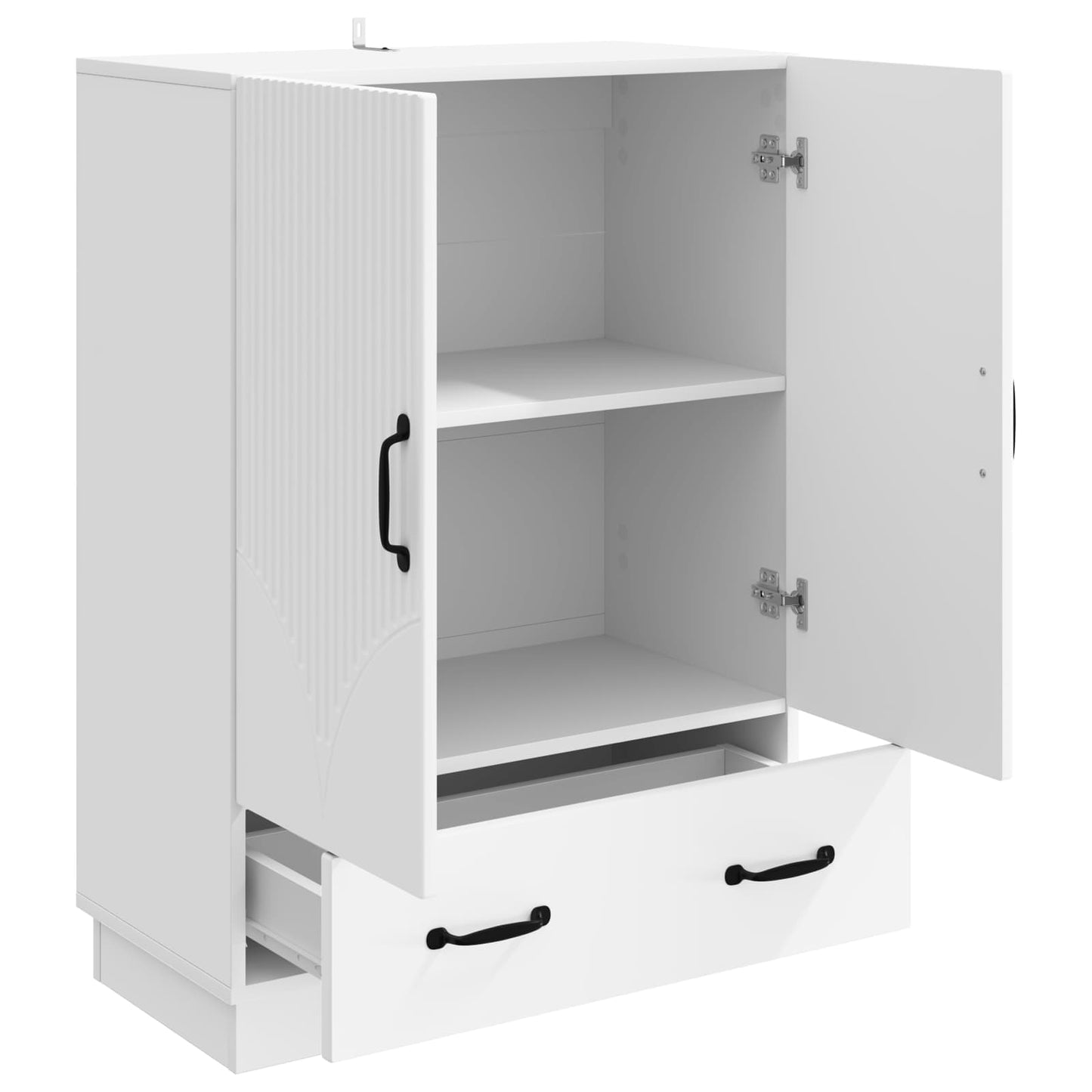 Dressoir Wit 66 x 34,5 x 92 cm Bewerkt hout is nu te koop bij PeponiXL, paradijselijk wonen!