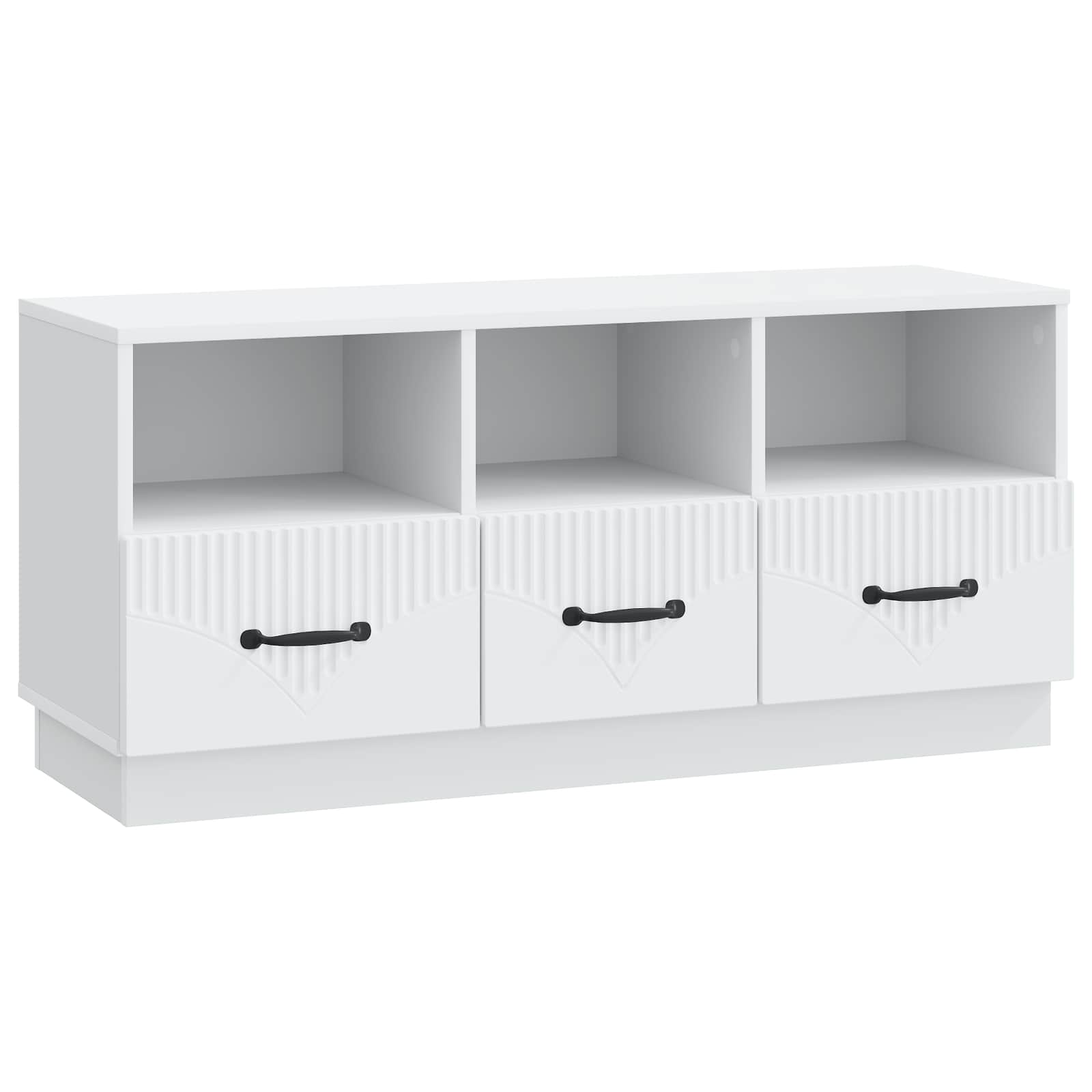 TV-kast met lade Wit 102 x 34,5 x 47 cm Bewerkt hout is nu te koop bij PeponiXL, paradijselijk wonen!