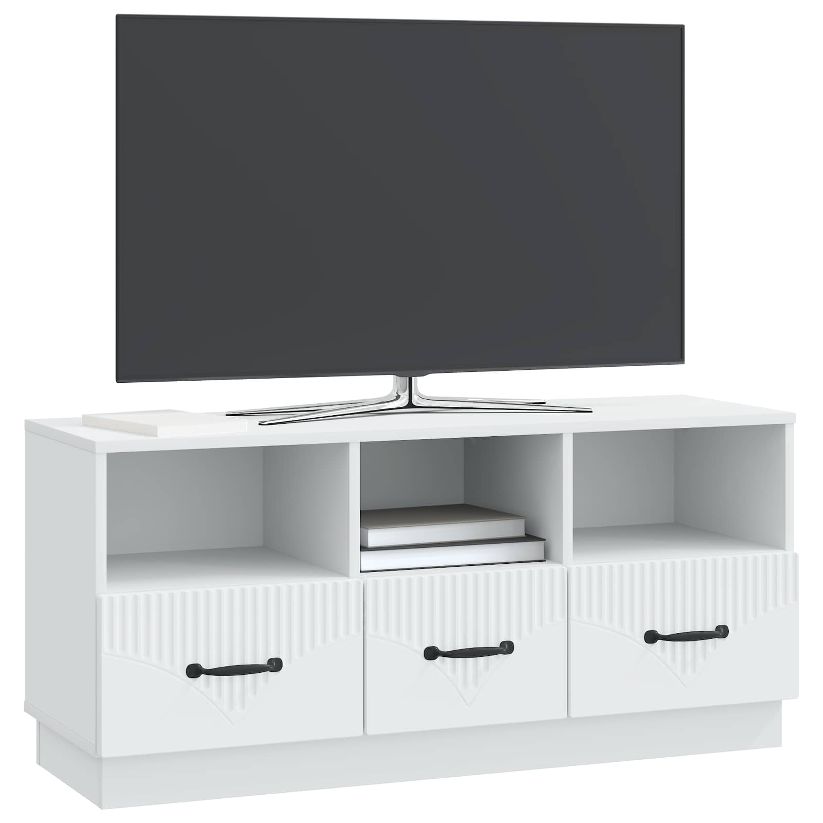 TV-kast met lade Wit 102 x 34,5 x 47 cm Bewerkt hout is nu te koop bij PeponiXL, paradijselijk wonen!