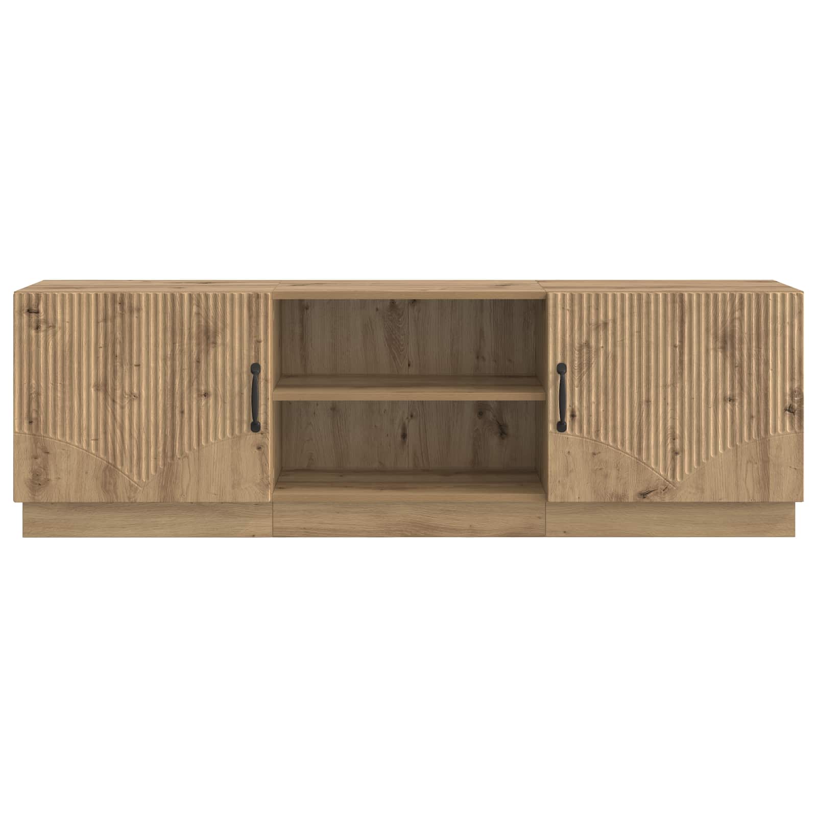TV-kast Artisanaal eiken 150 x 31 x 47 cm Bewerkt hout is nu te koop bij PeponiXL, paradijselijk wonen!