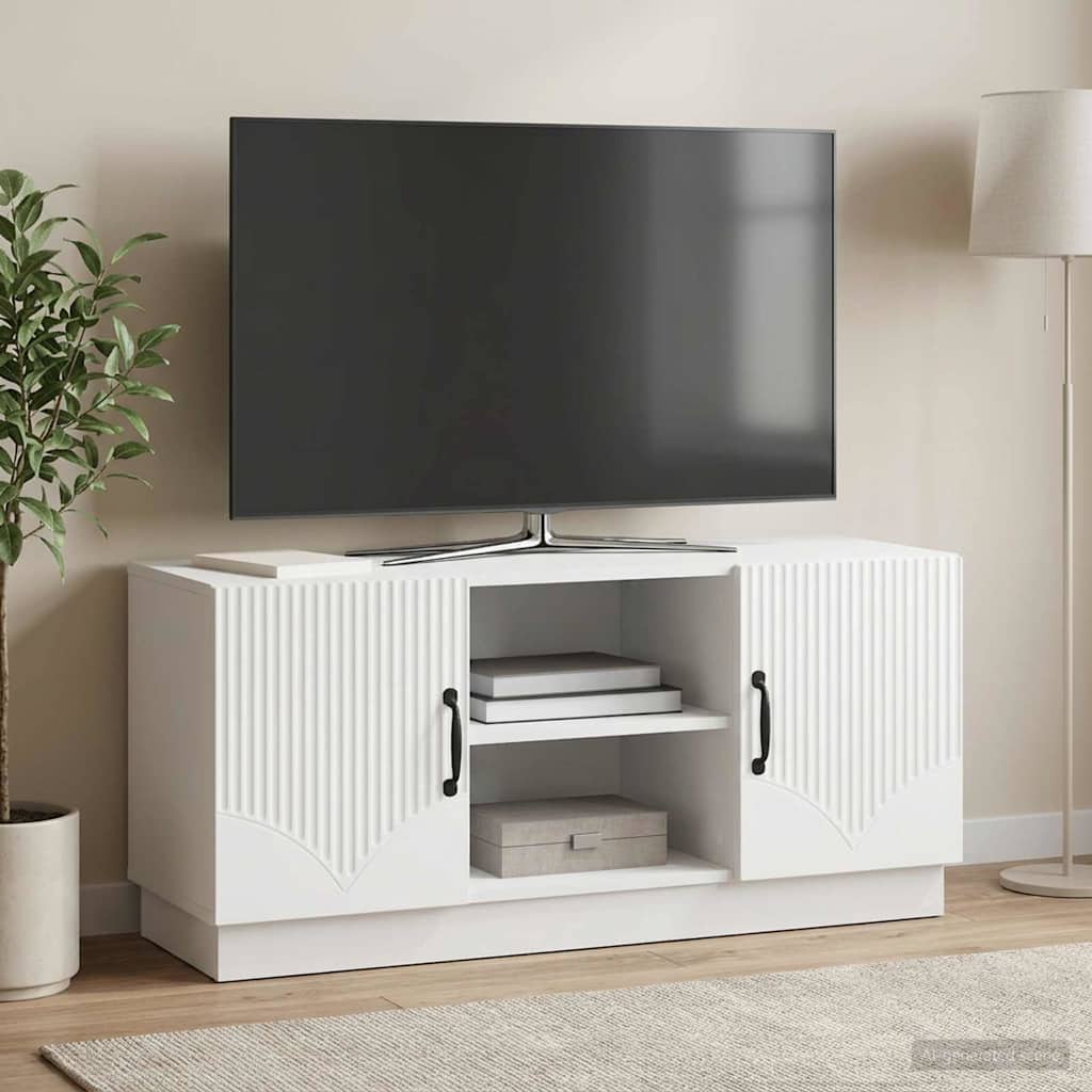 TV-kast Wit 102 x 34,5 x 47 cm Bewerkt hout is nu te koop bij PeponiXL, paradijselijk wonen!