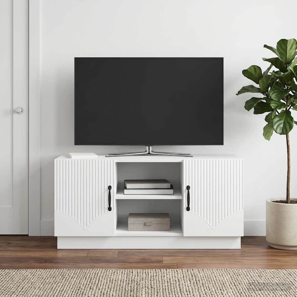 TV-kast Wit 102 x 34,5 x 47 cm Bewerkt hout is nu te koop bij PeponiXL, paradijselijk wonen!
