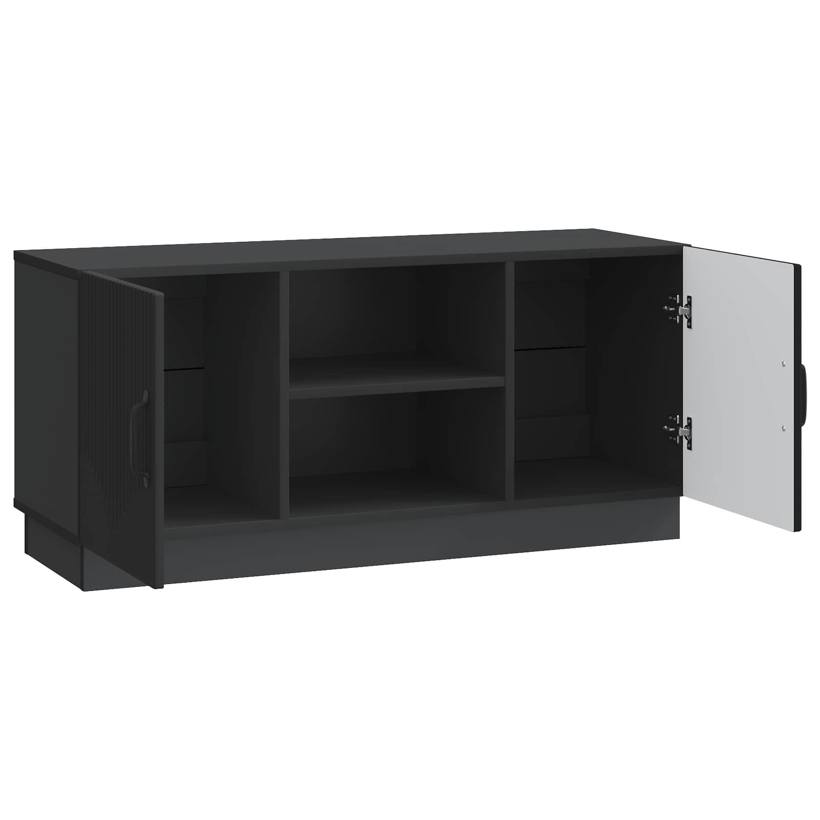 TV-kast Zwart 102 x 34,5 x 47 cm Bewerkt hout is nu te koop bij PeponiXL, paradijselijk wonen!