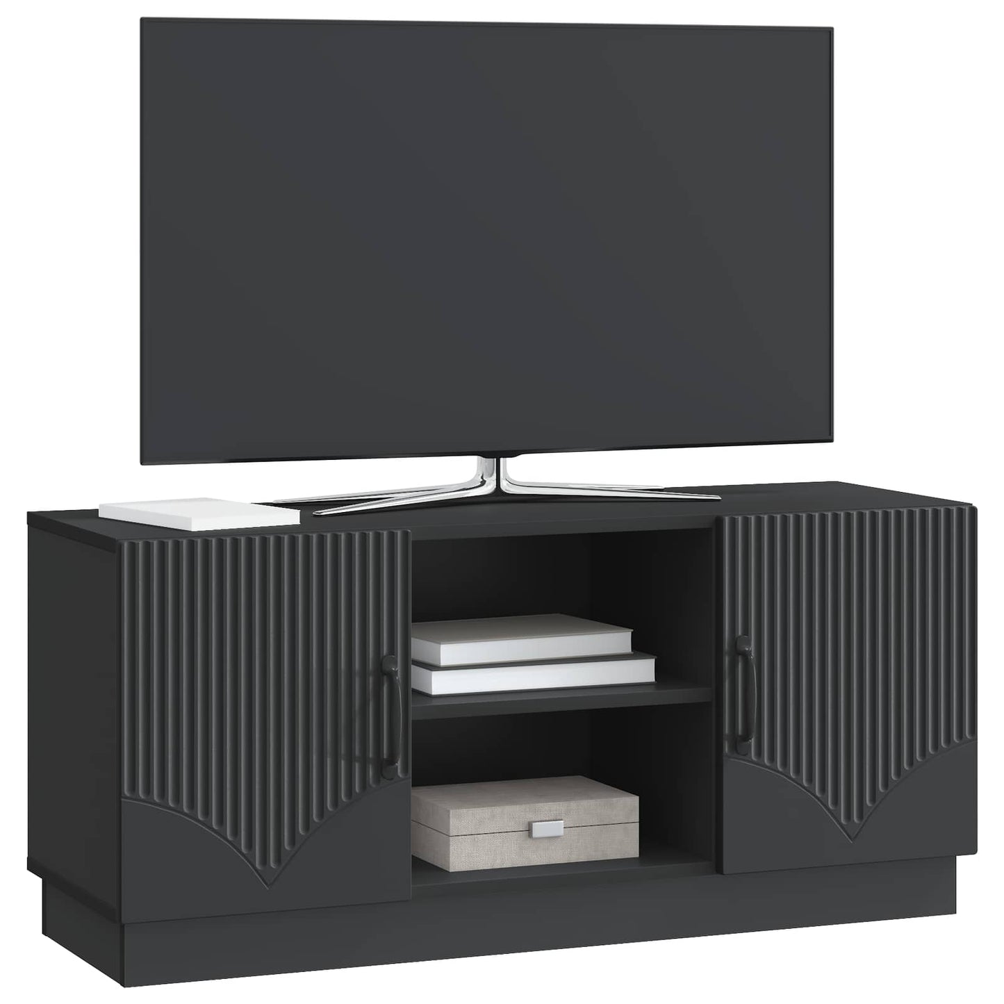 TV-kast Zwart 102 x 34,5 x 47 cm Bewerkt hout is nu te koop bij PeponiXL, paradijselijk wonen!