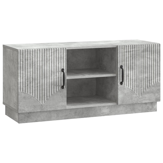 TV-kast Betongrijs 102 x 34,5 x 47 cm Bewerkt hout is nu te koop bij PeponiXL, paradijselijk wonen!