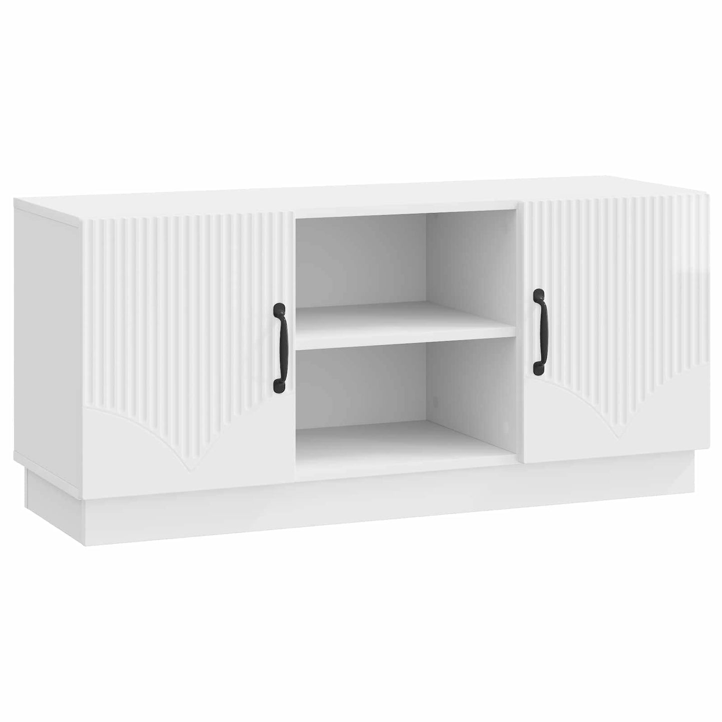 TV-kast Hoogglans Wit 102 x 34,5 x 47 cm Bewerkt hout is nu te koop bij PeponiXL, paradijselijk wonen!