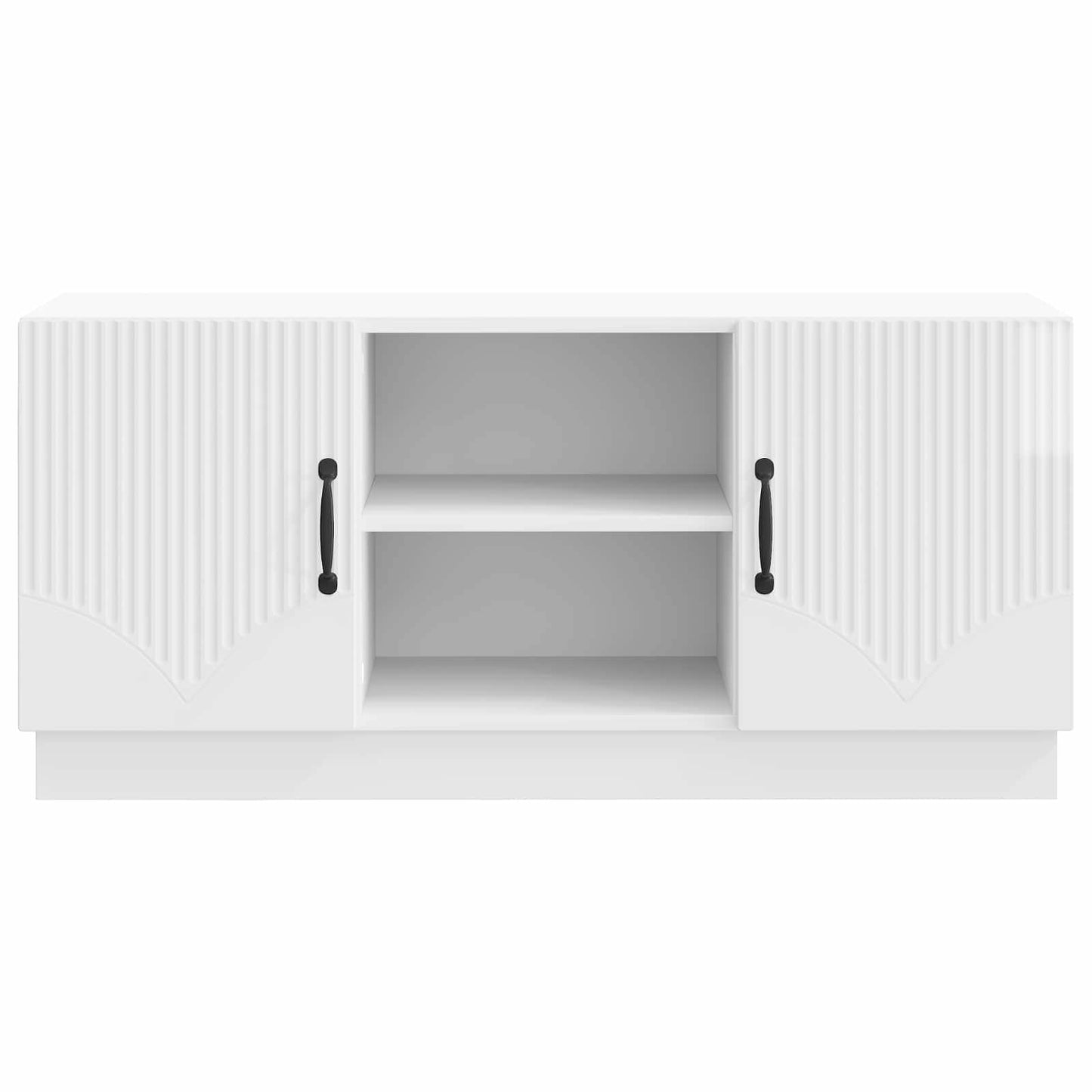 TV-kast Hoogglans Wit 102 x 34,5 x 47 cm Bewerkt hout is nu te koop bij PeponiXL, paradijselijk wonen!