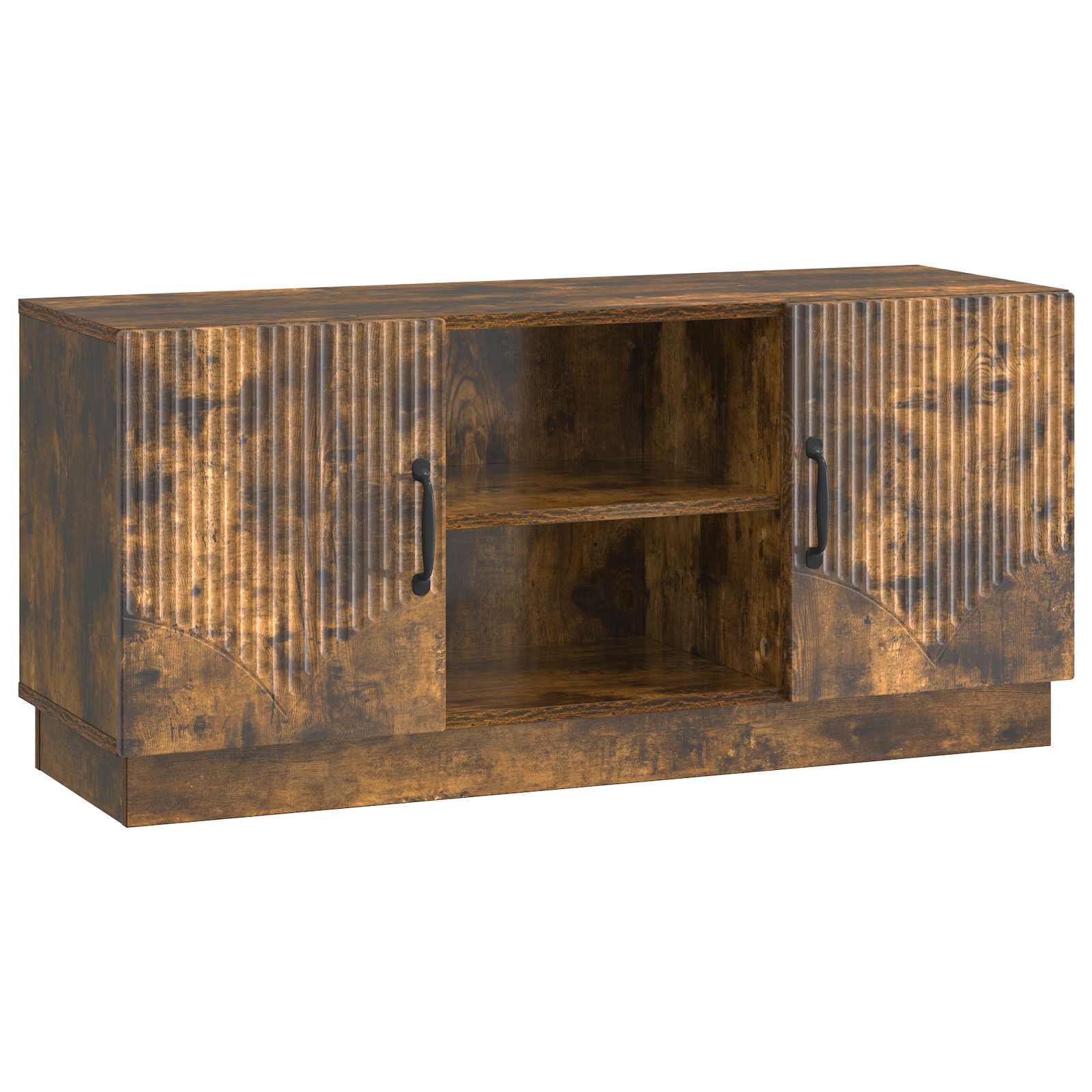 TV-kast Gerookt eiken 102 x 34,5 x 47 cm Bewerkt hout is nu te koop bij PeponiXL, paradijselijk wonen!
