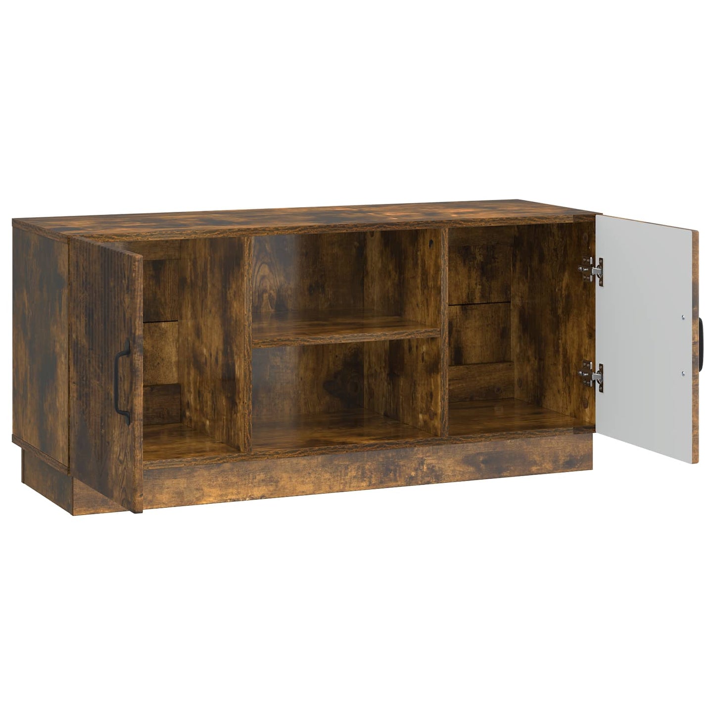 TV-kast Gerookt eiken 102 x 34,5 x 47 cm Bewerkt hout is nu te koop bij PeponiXL, paradijselijk wonen!