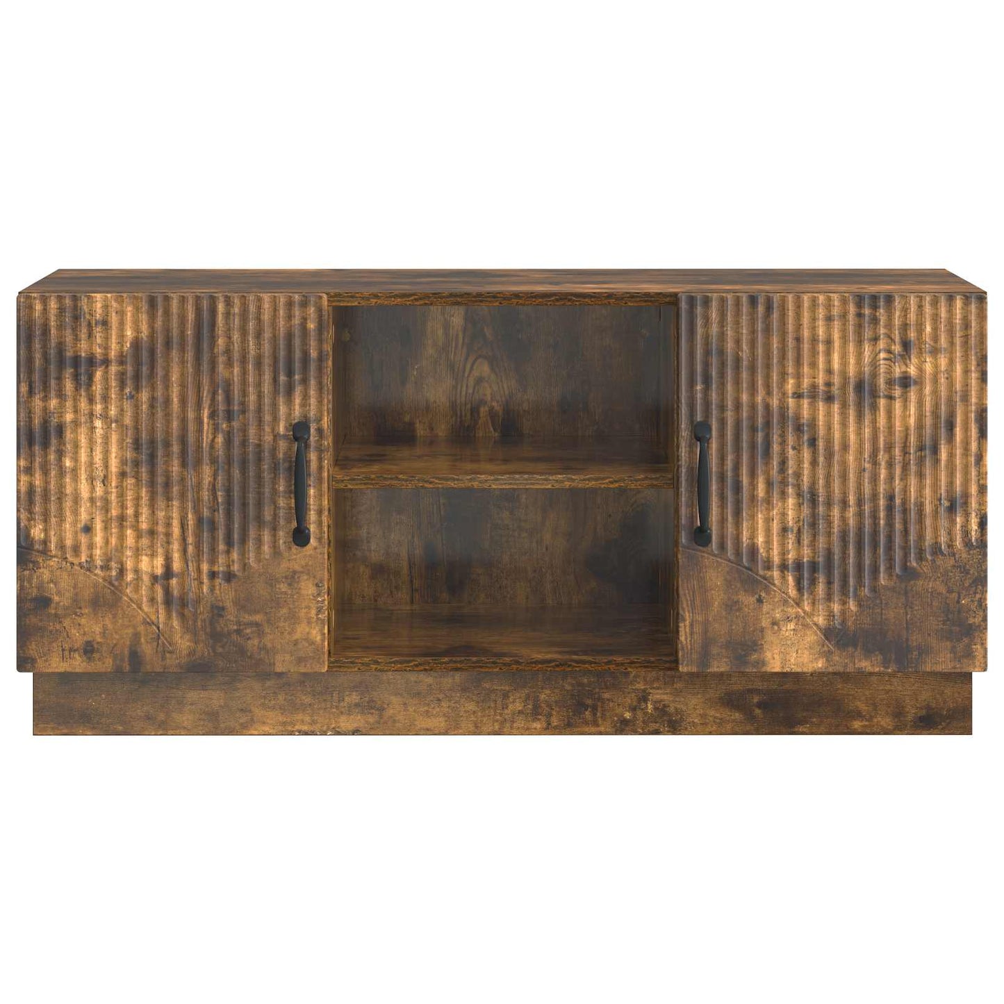 TV-kast Gerookt eiken 102 x 34,5 x 47 cm Bewerkt hout is nu te koop bij PeponiXL, paradijselijk wonen!