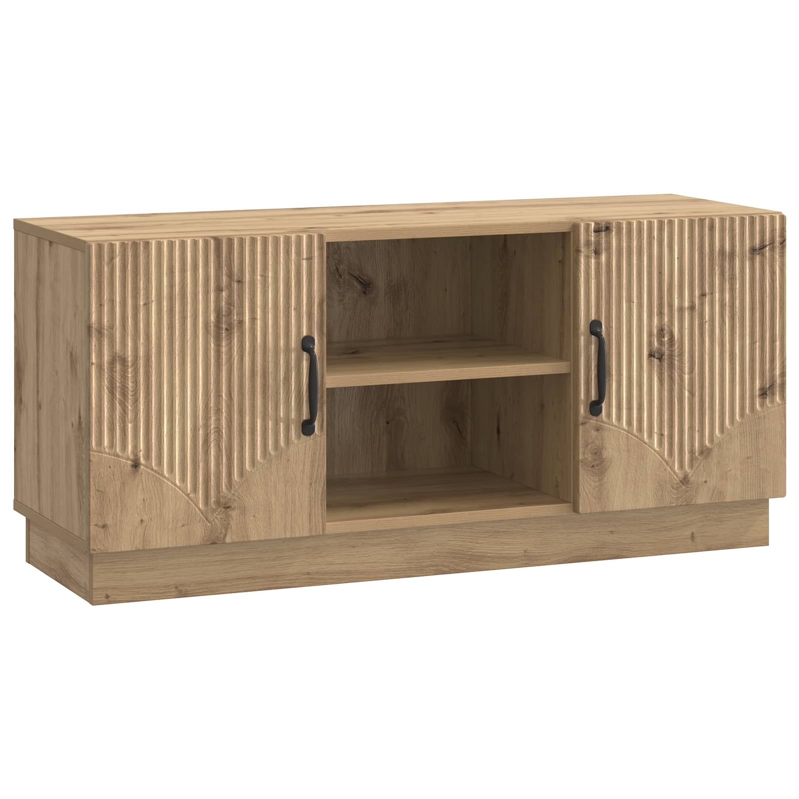 TV-kast Artisanaal eiken 102 x 34,5 x 47 cm Bewerkt hout is nu te koop bij PeponiXL, paradijselijk wonen!