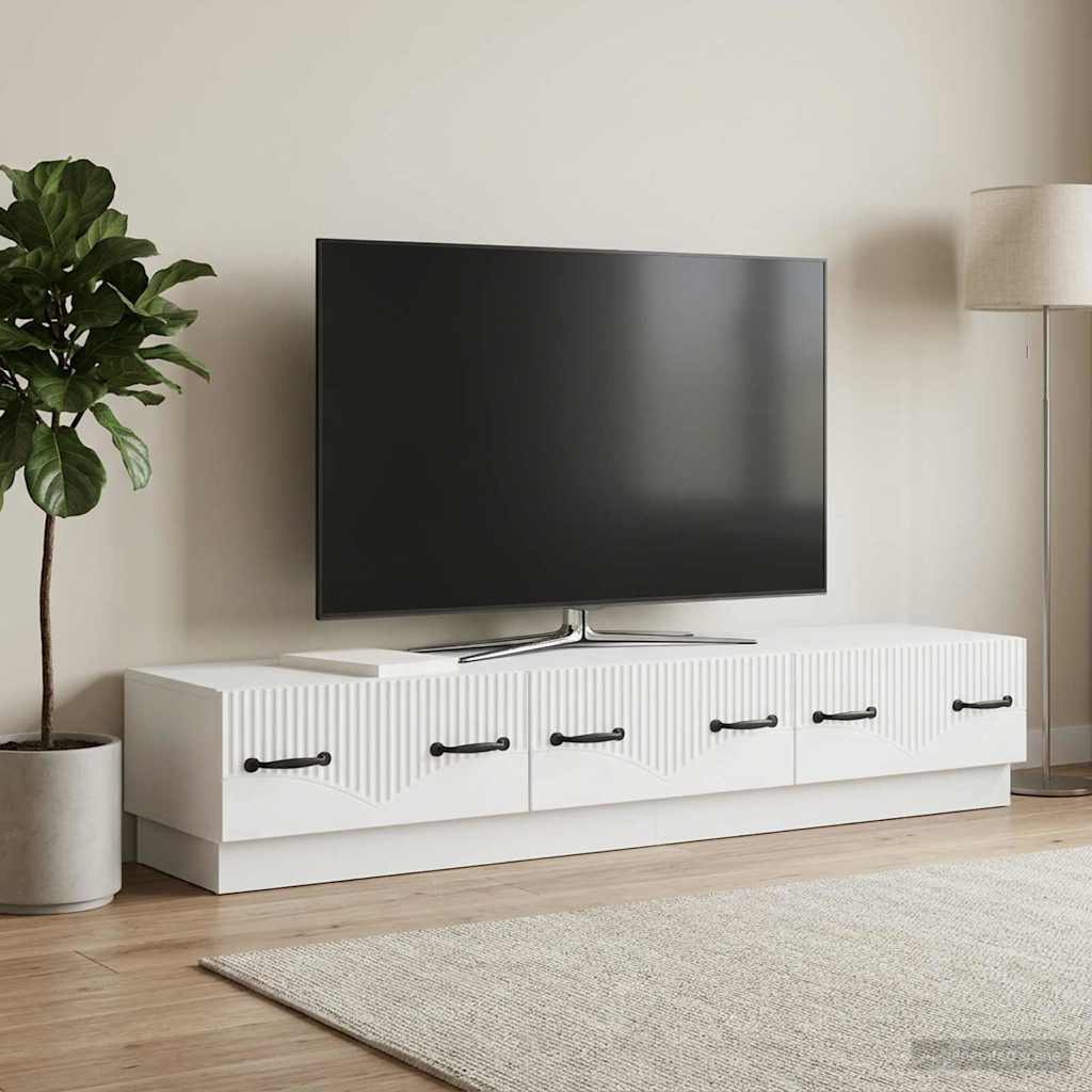 TV-kast met lade Wit 147 x 34,5 x 27 cm Bewerkt hout is nu te koop bij PeponiXL, paradijselijk wonen!