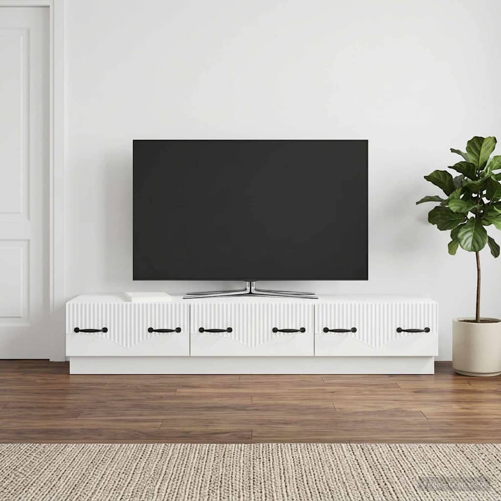TV-kast met lade Wit 147 x 34,5 x 27 cm Bewerkt hout is nu te koop bij PeponiXL, paradijselijk wonen!