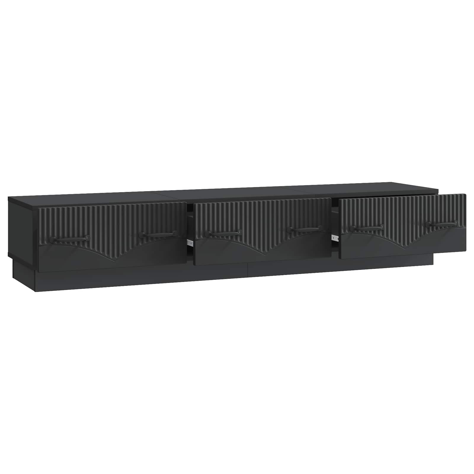 TV-kast met lade Zwart 147 x 34,5 x 27 cm Bewerkt hout is nu te koop bij PeponiXL, paradijselijk wonen!