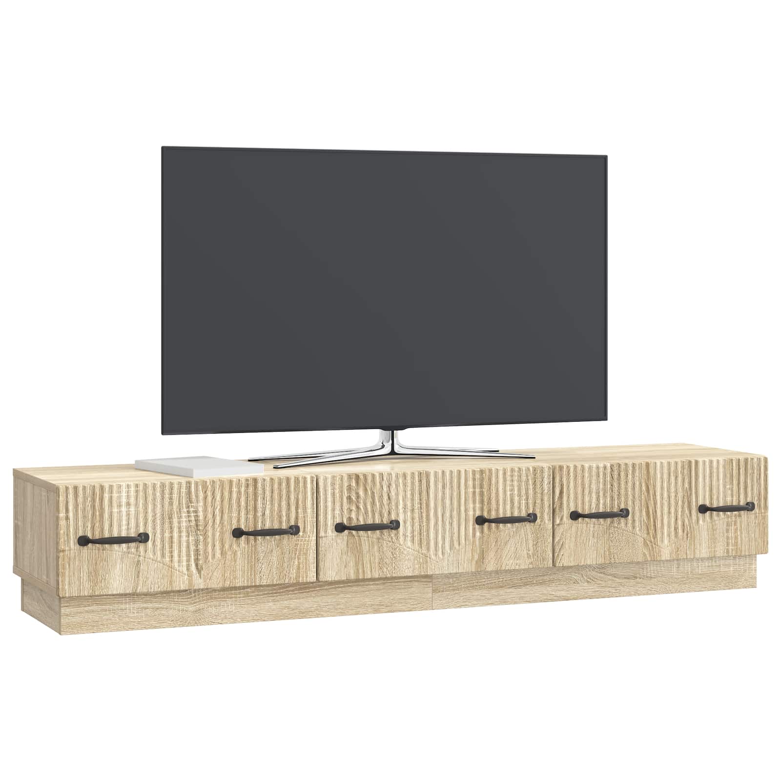 TV-kast met lade Sonoma Eiken 147 x 34,5 x 27 cm Bewerkt hout is nu te koop bij PeponiXL, paradijselijk wonen!