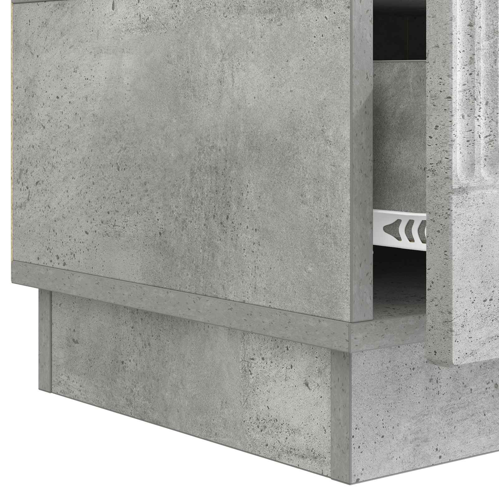 TV-kast met lade Betongrijs 147 x 34,5 x 27 cm Bewerkt hout is nu te koop bij PeponiXL, paradijselijk wonen!