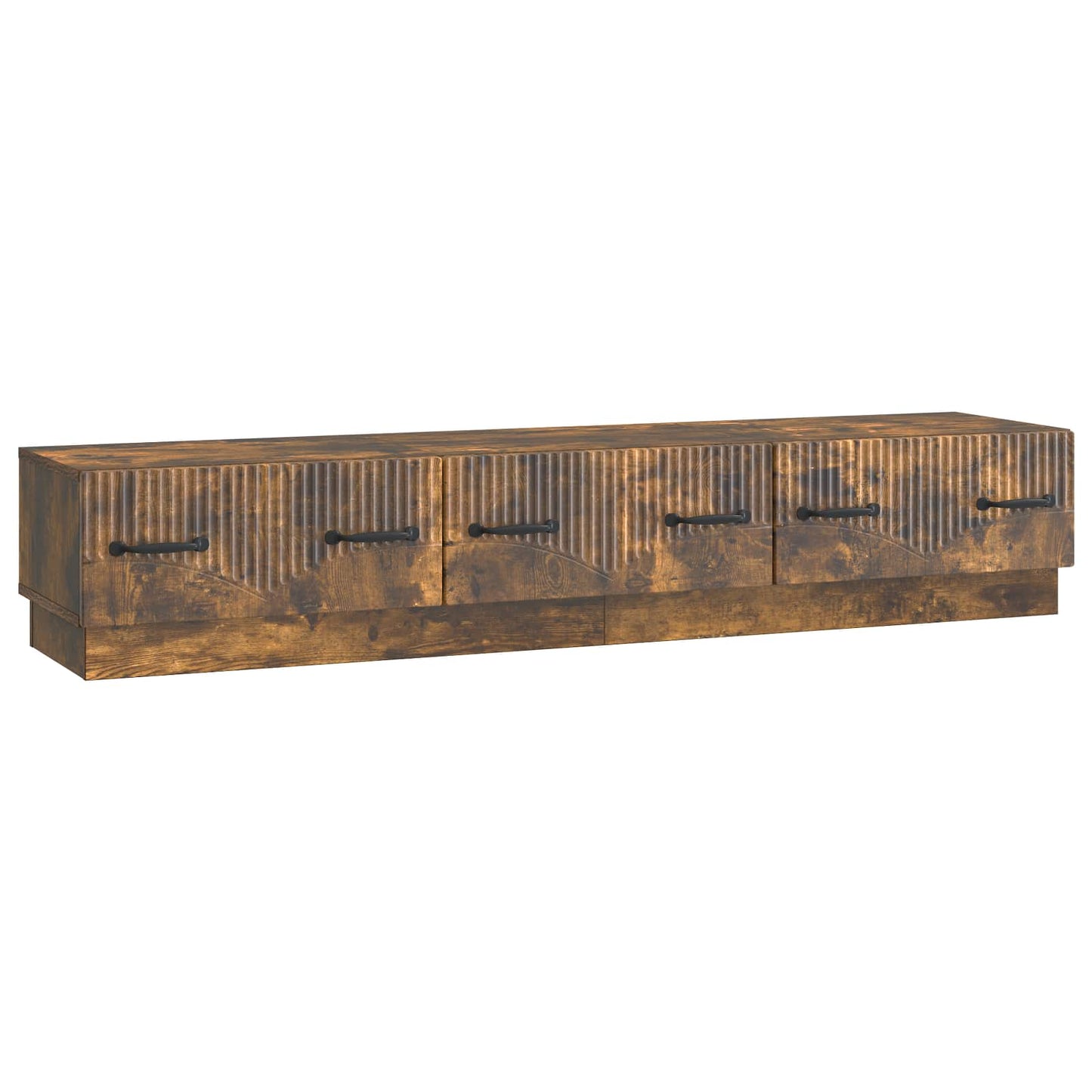 TV-kast met lade Gerookt eiken 147 x 34,5 x 27 cm Bewerkt hout is nu te koop bij PeponiXL, paradijselijk wonen!