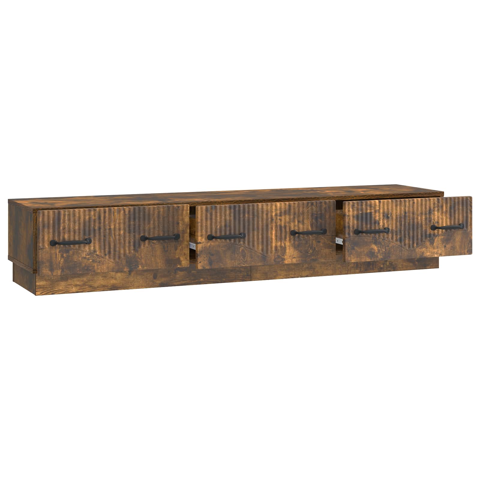 TV-kast met lade Gerookt eiken 147 x 34,5 x 27 cm Bewerkt hout is nu te koop bij PeponiXL, paradijselijk wonen!