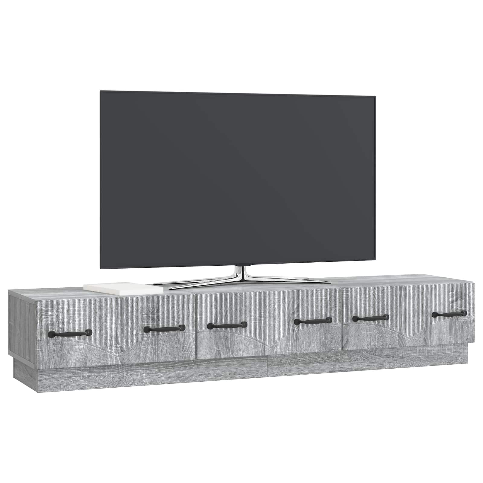 TV-kast met lade Grijs sonoma 147 x 34,5 x 27 cm Bewerkt hout is nu te koop bij PeponiXL, paradijselijk wonen!