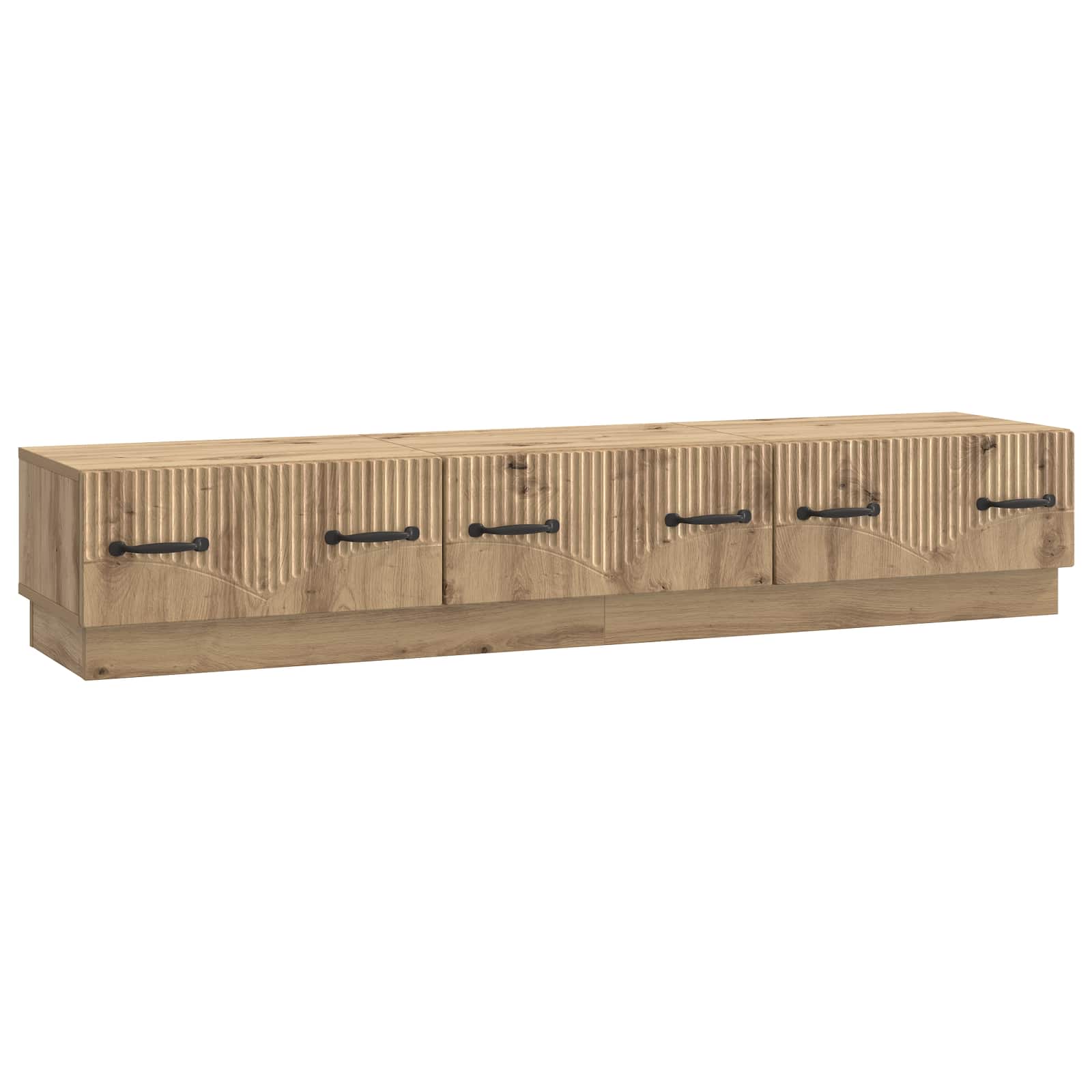 TV-kast Artisanaal eiken 147 x 34,5 x 27 cm Bewerkt hout is nu te koop bij PeponiXL, paradijselijk wonen!