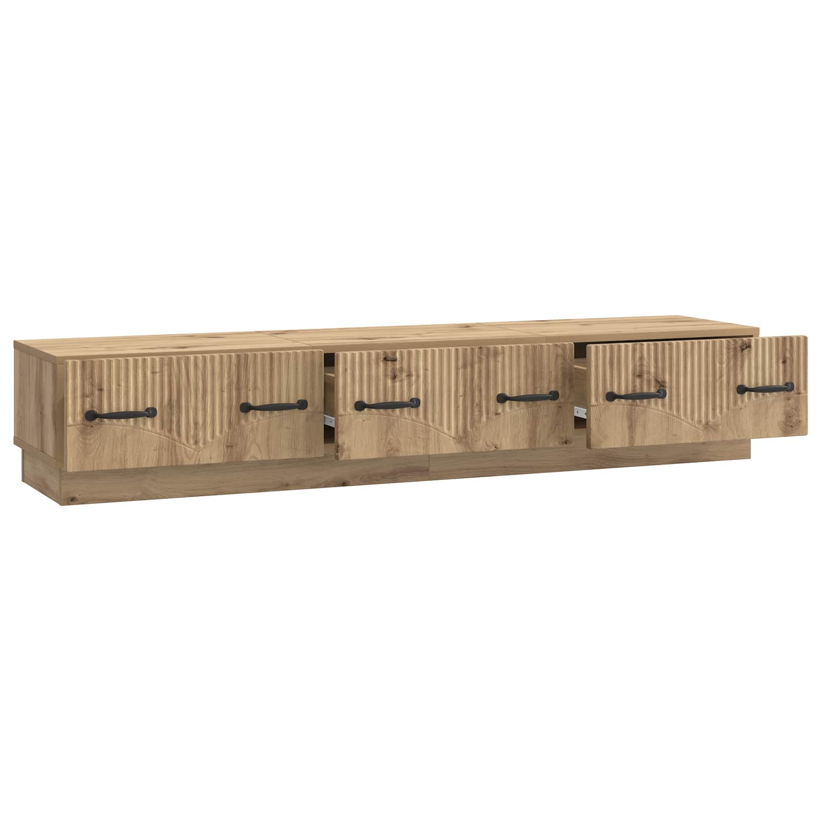 TV-kast Artisanaal eiken 147 x 34,5 x 27 cm Bewerkt hout is nu te koop bij PeponiXL, paradijselijk wonen!