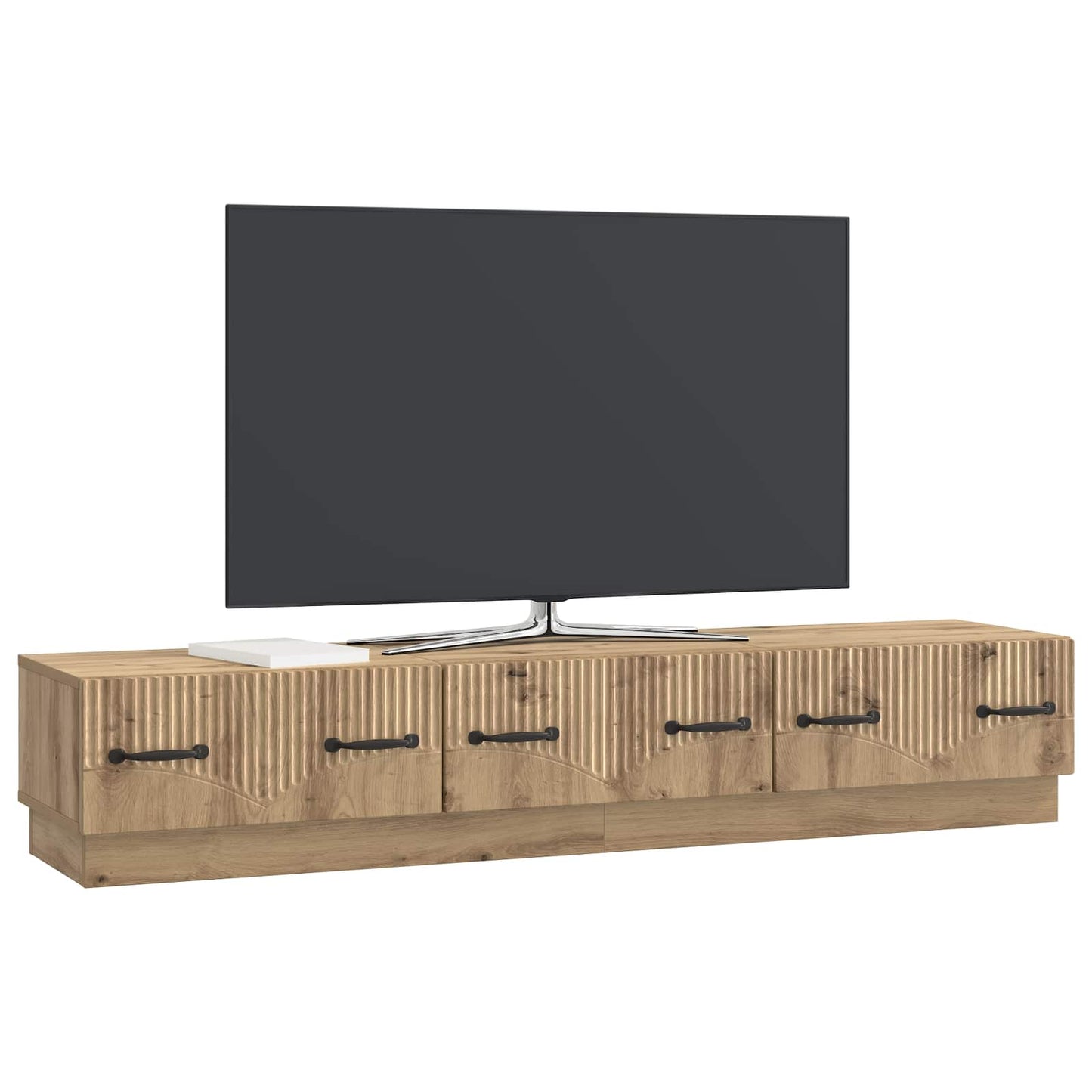 TV-kast Artisanaal eiken 147 x 34,5 x 27 cm Bewerkt hout is nu te koop bij PeponiXL, paradijselijk wonen!