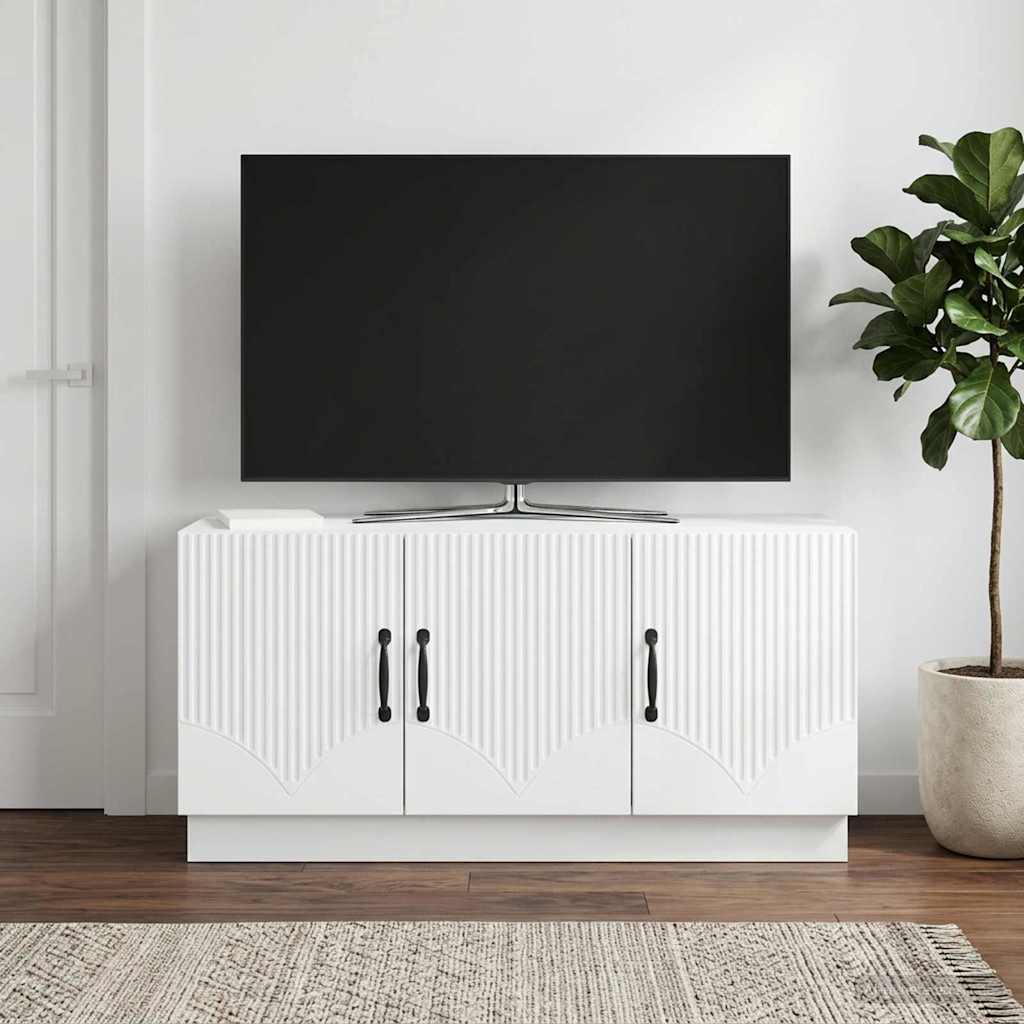 TV-kast Wit 99 x 34,5 x 47 cm Bewerkt hout is nu te koop bij PeponiXL, paradijselijk wonen!