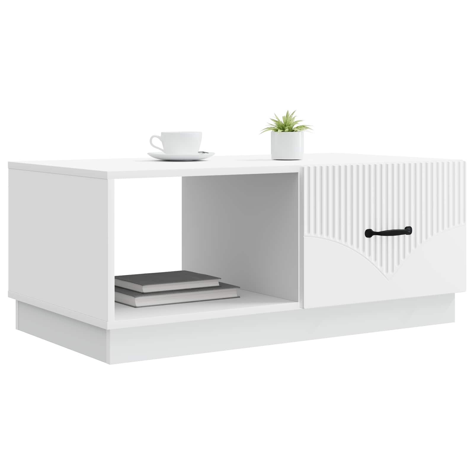 Salontafel Wit 90 x 50 x 37 cm Bewerkt hout is nu te koop bij PeponiXL, paradijselijk wonen!