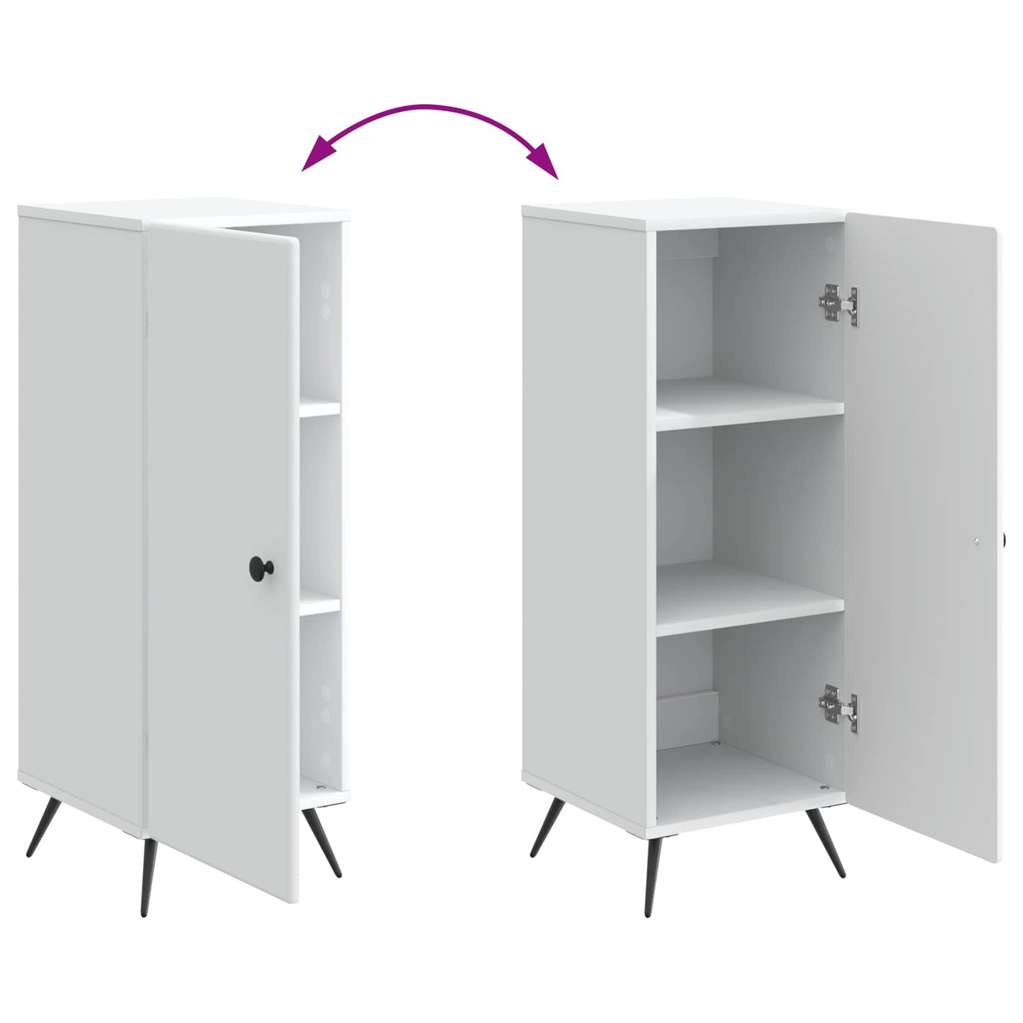 Dressoir Wit 33 x 34,5 x 90 cm Bewerkt hout is nu te koop bij PeponiXL, paradijselijk wonen!