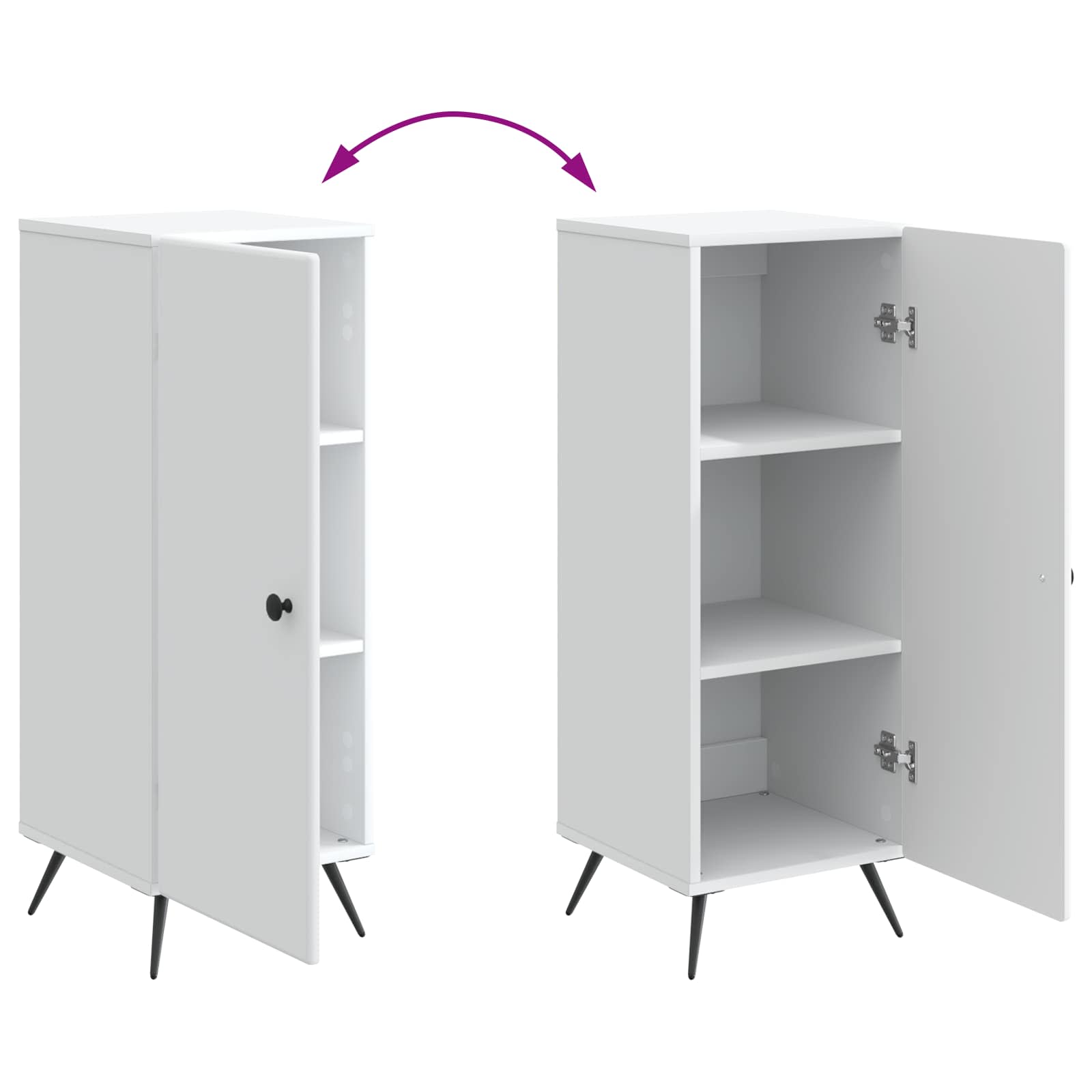 Dressoir Wit 33 x 34,5 x 90 cm Bewerkt hout is nu te koop bij PeponiXL, paradijselijk wonen!