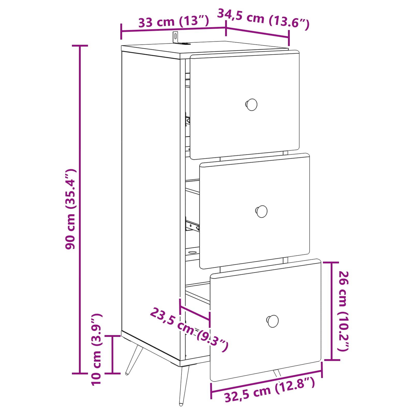 Ladenkast Wit 33 x 34,5 x 90 cm Bewerkt hout is nu te koop bij PeponiXL, paradijselijk wonen!