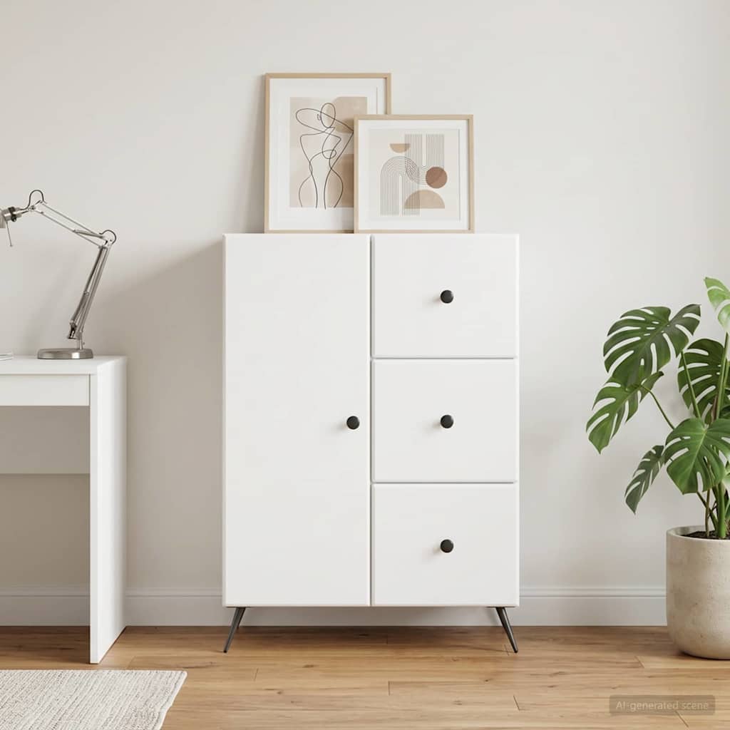 Dressoir Wit 66 x 34,5 x 90 cm Bewerkt hout is nu te koop bij PeponiXL, paradijselijk wonen!