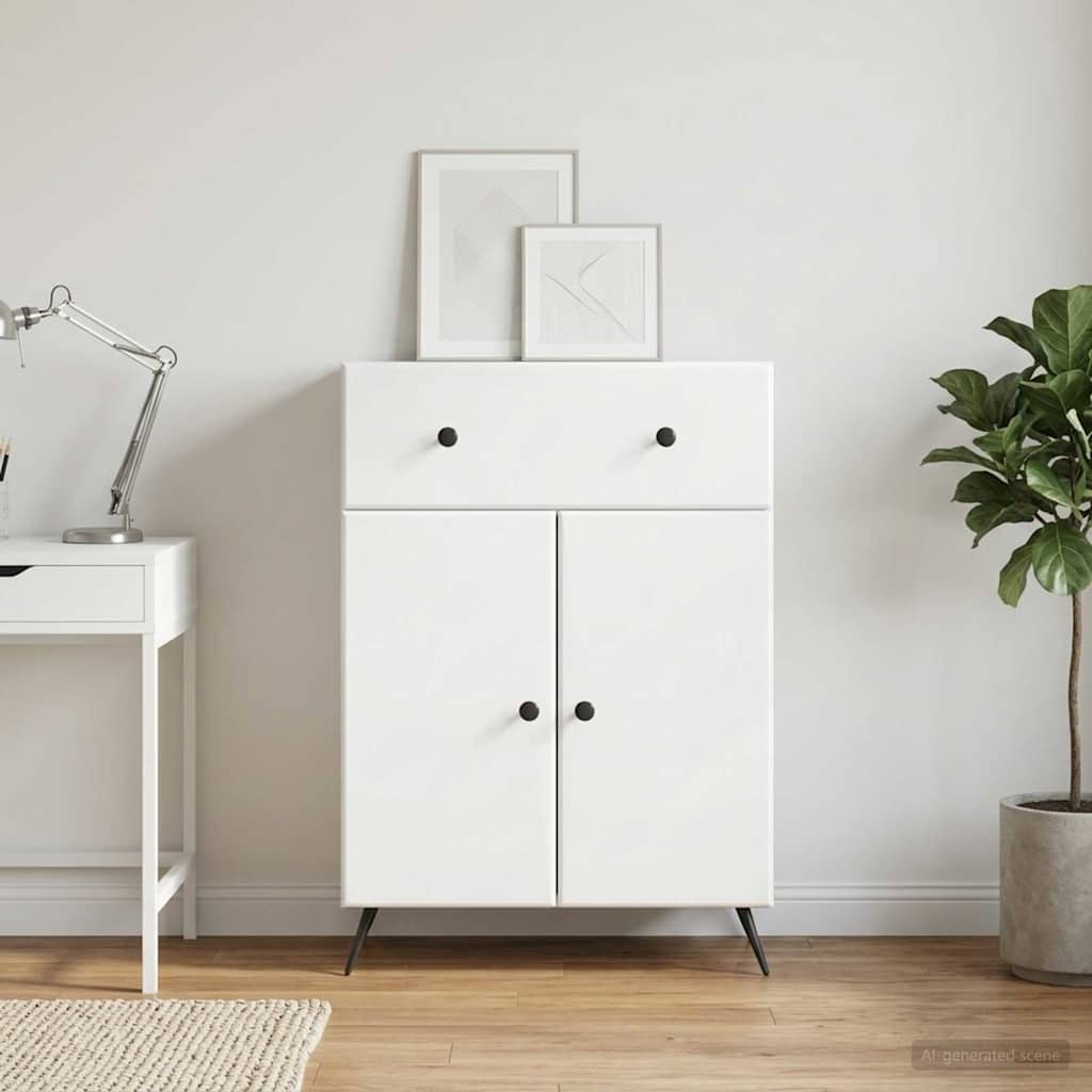 Dressoir Wit 66 x 34,5 x 90 cm Bewerkt hout is nu te koop bij PeponiXL, paradijselijk wonen!