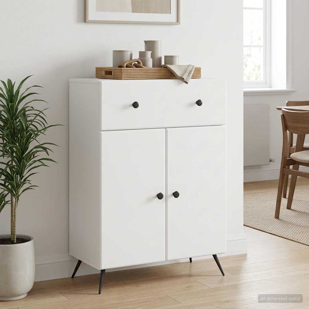 Dressoir Wit 66 x 34,5 x 90 cm Bewerkt hout is nu te koop bij PeponiXL, paradijselijk wonen!
