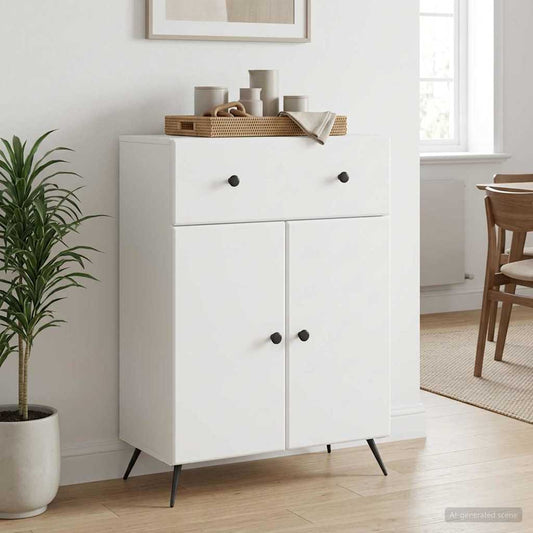 Dressoir Wit 66 x 34,5 x 90 cm Bewerkt hout is nu te koop bij PeponiXL, paradijselijk wonen!