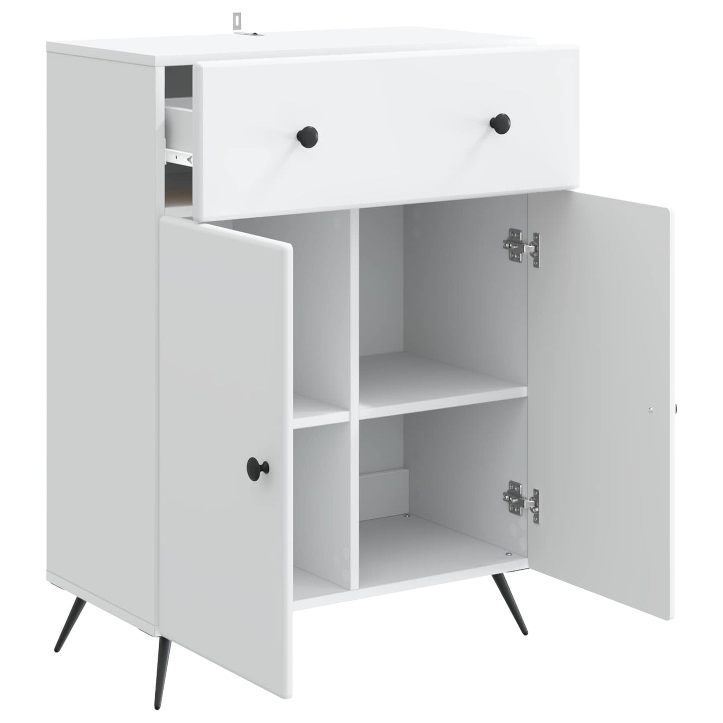 Dressoir Wit 66 x 34,5 x 90 cm Bewerkt hout is nu te koop bij PeponiXL, paradijselijk wonen!
