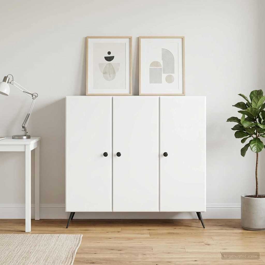 Dressoir Wit 89 x 34,5 x 80 cm Bewerkt hout is nu te koop bij PeponiXL, paradijselijk wonen!