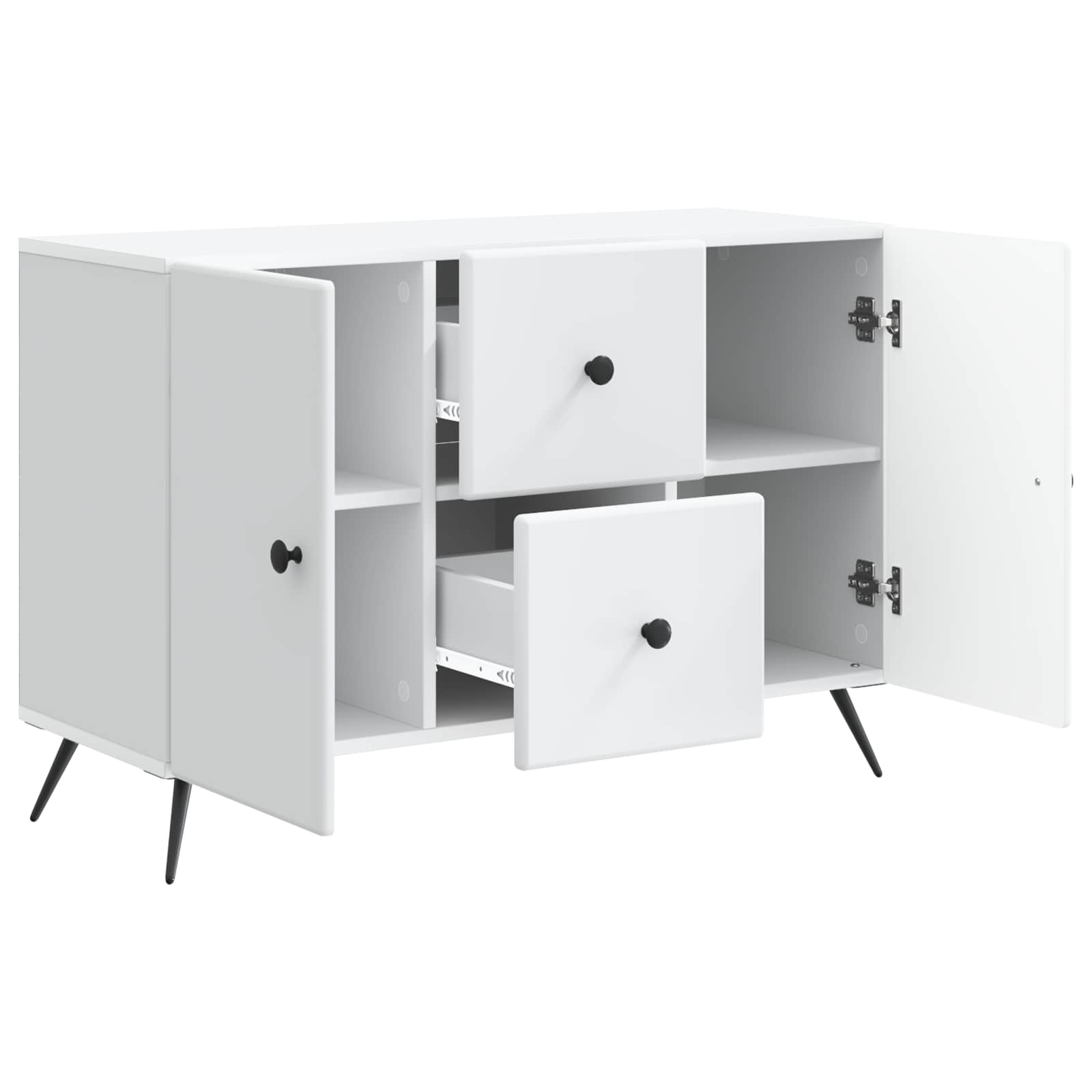 Dressoir Wit 89 x 34,5 x 60 cm Bewerkt hout is nu te koop bij PeponiXL, paradijselijk wonen!