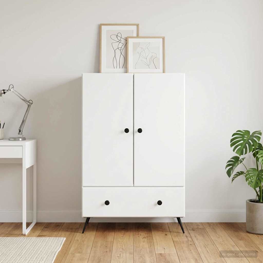 Dressoir Wit 66 x 34,5 x 95 cm Bewerkt hout is nu te koop bij PeponiXL, paradijselijk wonen!