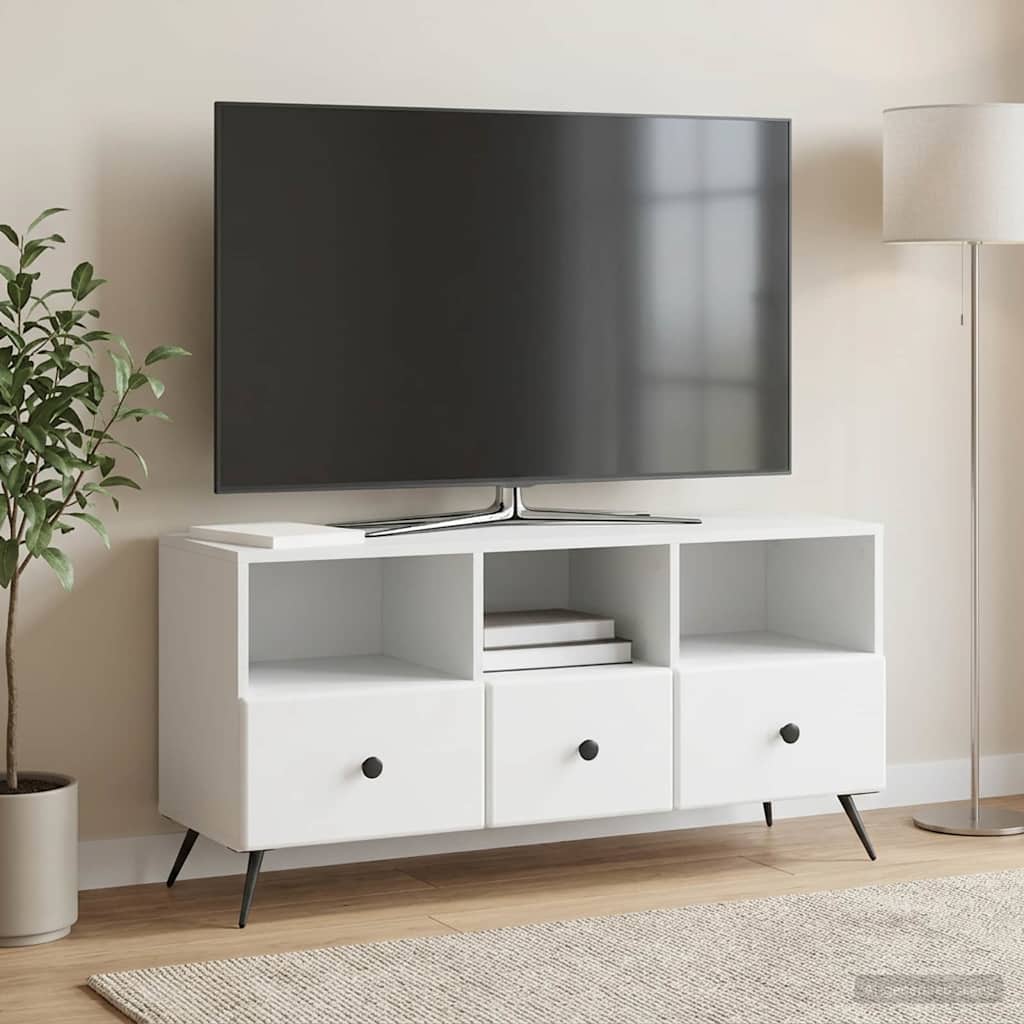 TV-kast met lade Wit 102 x 34,5 x 50 cm Bewerkt hout is nu te koop bij PeponiXL, paradijselijk wonen!