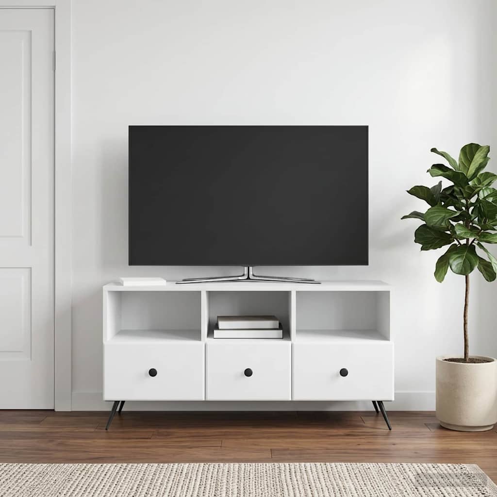 TV-kast met lade Wit 102 x 34,5 x 50 cm Bewerkt hout is nu te koop bij PeponiXL, paradijselijk wonen!