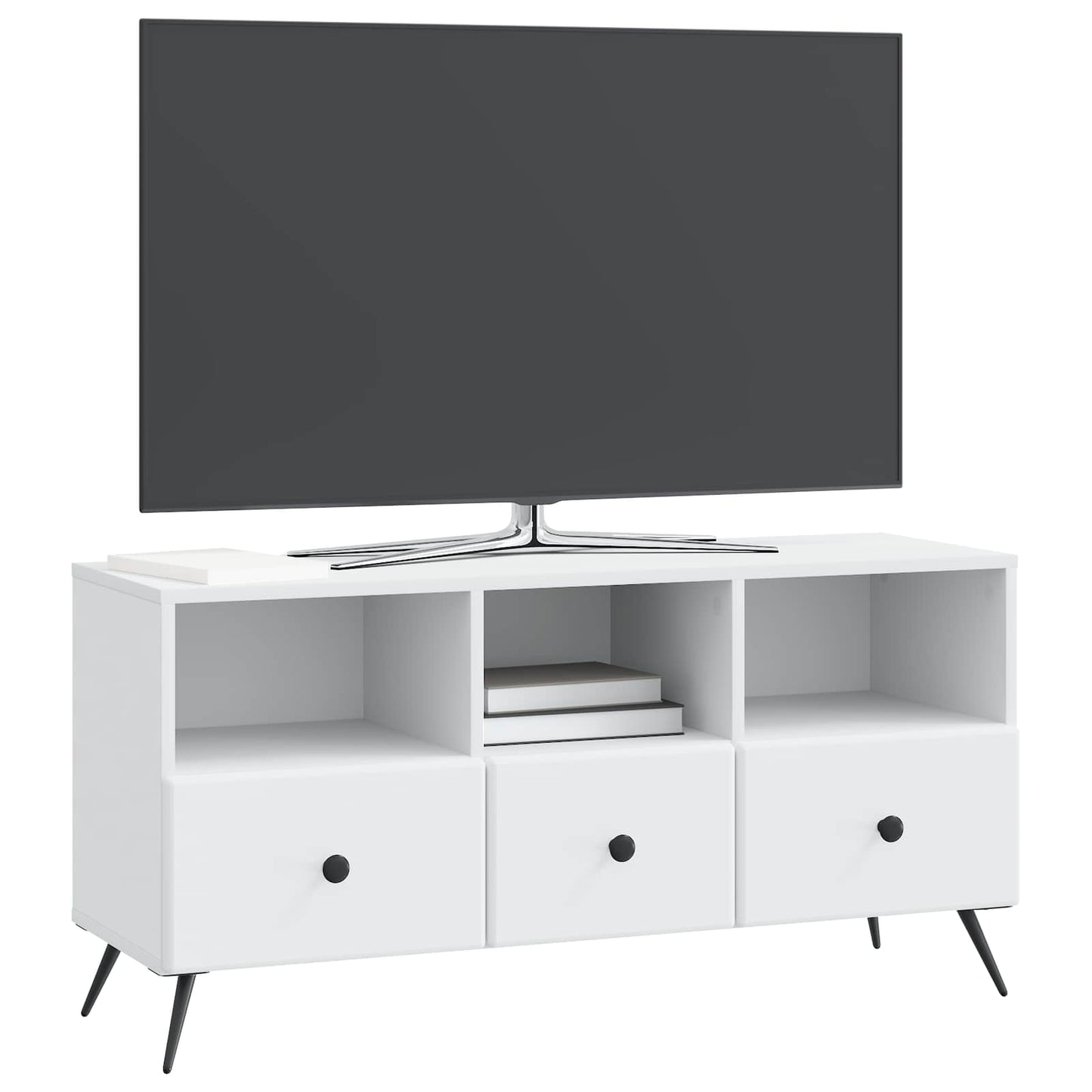 TV-kast met lade Wit 102 x 34,5 x 50 cm Bewerkt hout is nu te koop bij PeponiXL, paradijselijk wonen!