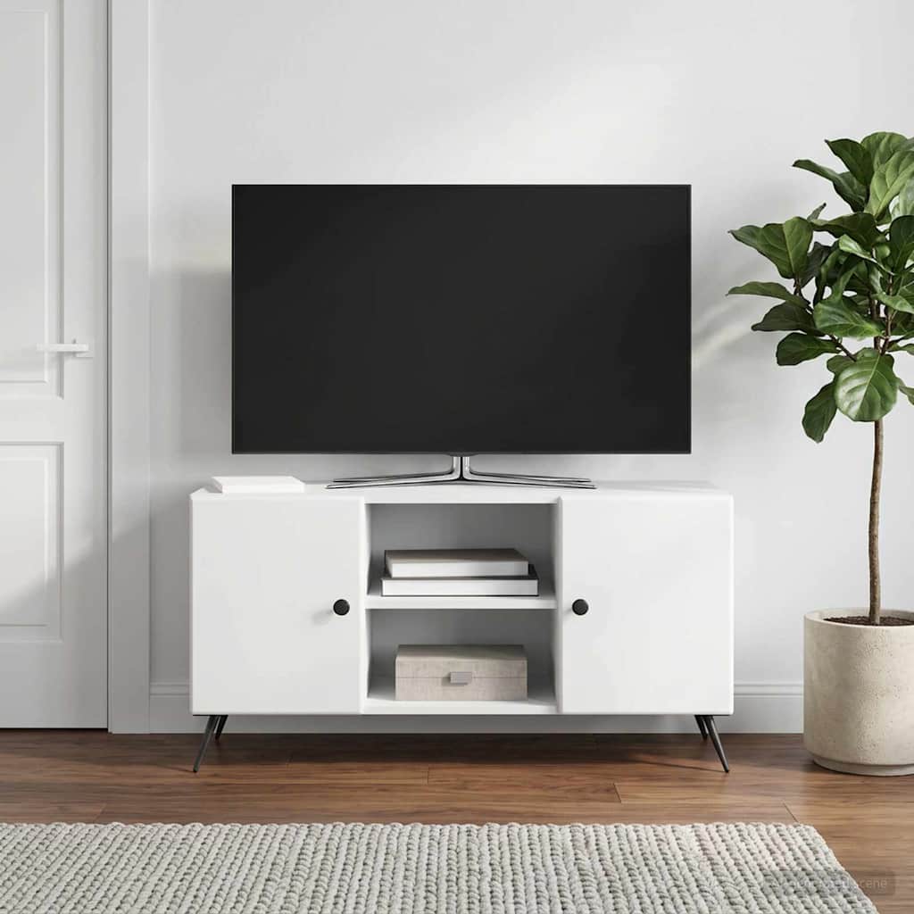 TV-kast Wit 102 x 34,5 x 50 cm Bewerkt hout is nu te koop bij PeponiXL, paradijselijk wonen!