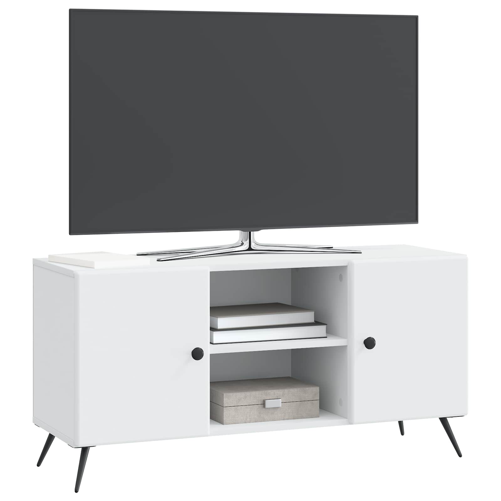 TV-kast Wit 102 x 34,5 x 50 cm Bewerkt hout is nu te koop bij PeponiXL, paradijselijk wonen!
