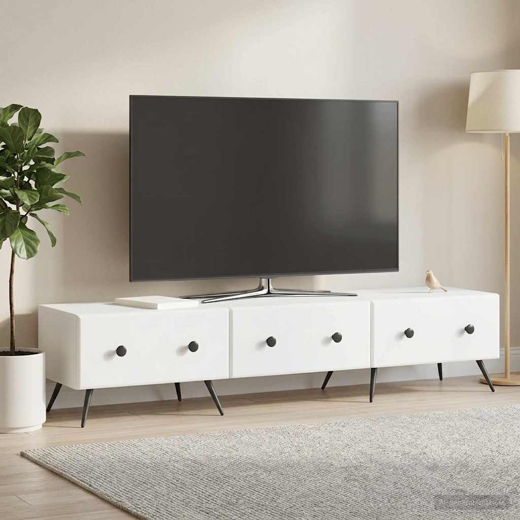 TV-kast met lade Wit 147 x 34,5 x 30 cm Bewerkt hout is nu te koop bij PeponiXL, paradijselijk wonen!