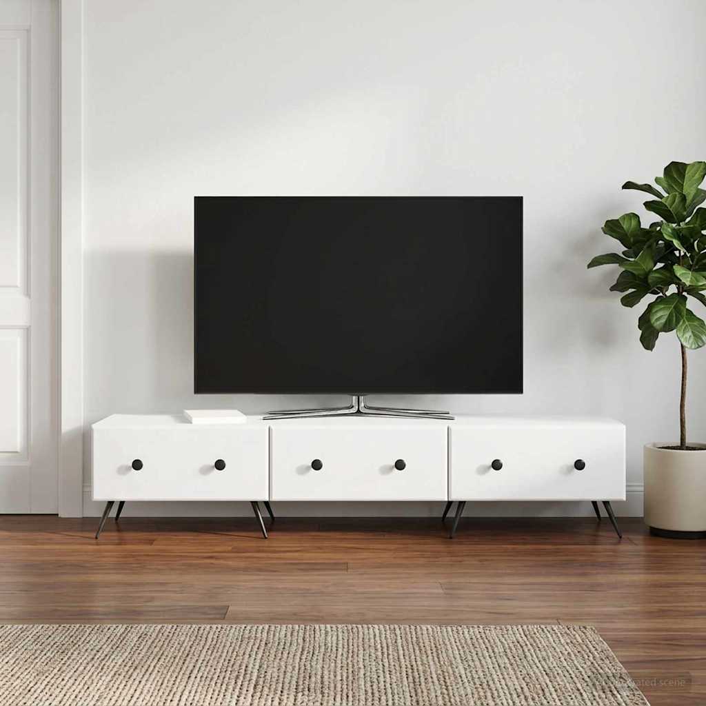 TV-kast met lade Wit 147 x 34,5 x 30 cm Bewerkt hout is nu te koop bij PeponiXL, paradijselijk wonen!