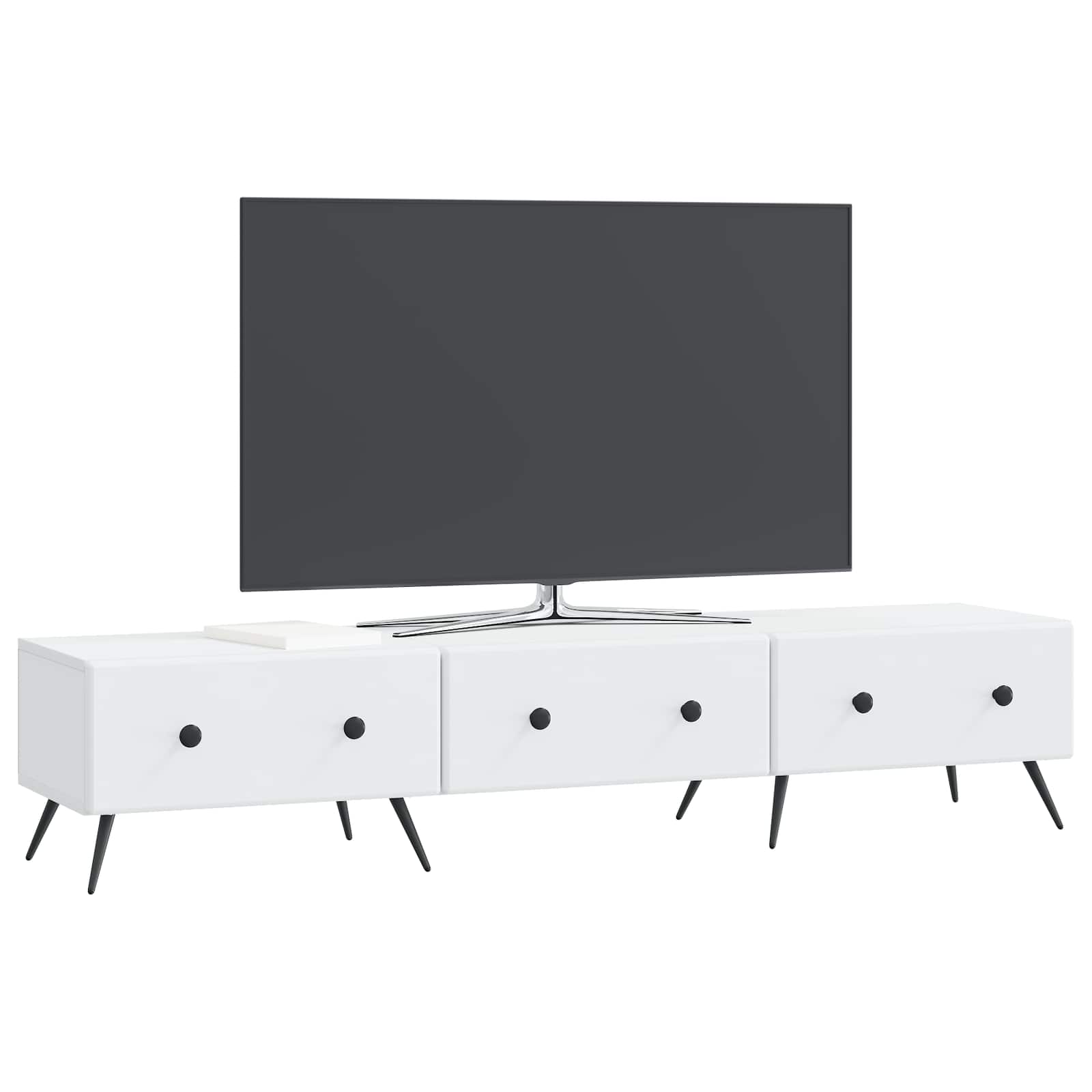 TV-kast met lade Wit 147 x 34,5 x 30 cm Bewerkt hout is nu te koop bij PeponiXL, paradijselijk wonen!