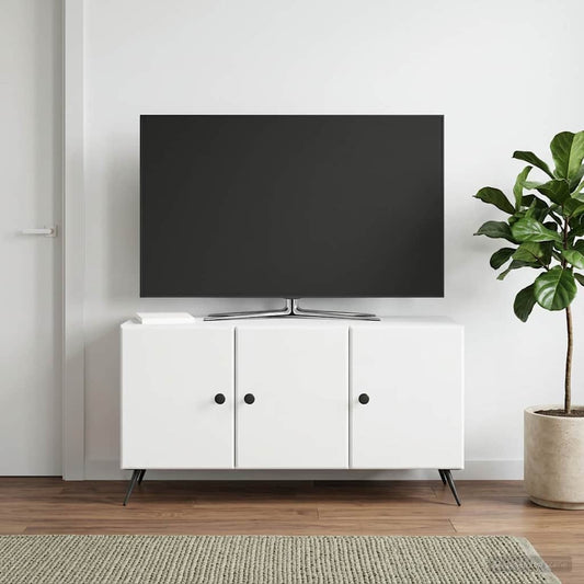 TV-kast Wit 99 x 34,5 x 50 cm Bewerkt hout is nu te koop bij PeponiXL, paradijselijk wonen!