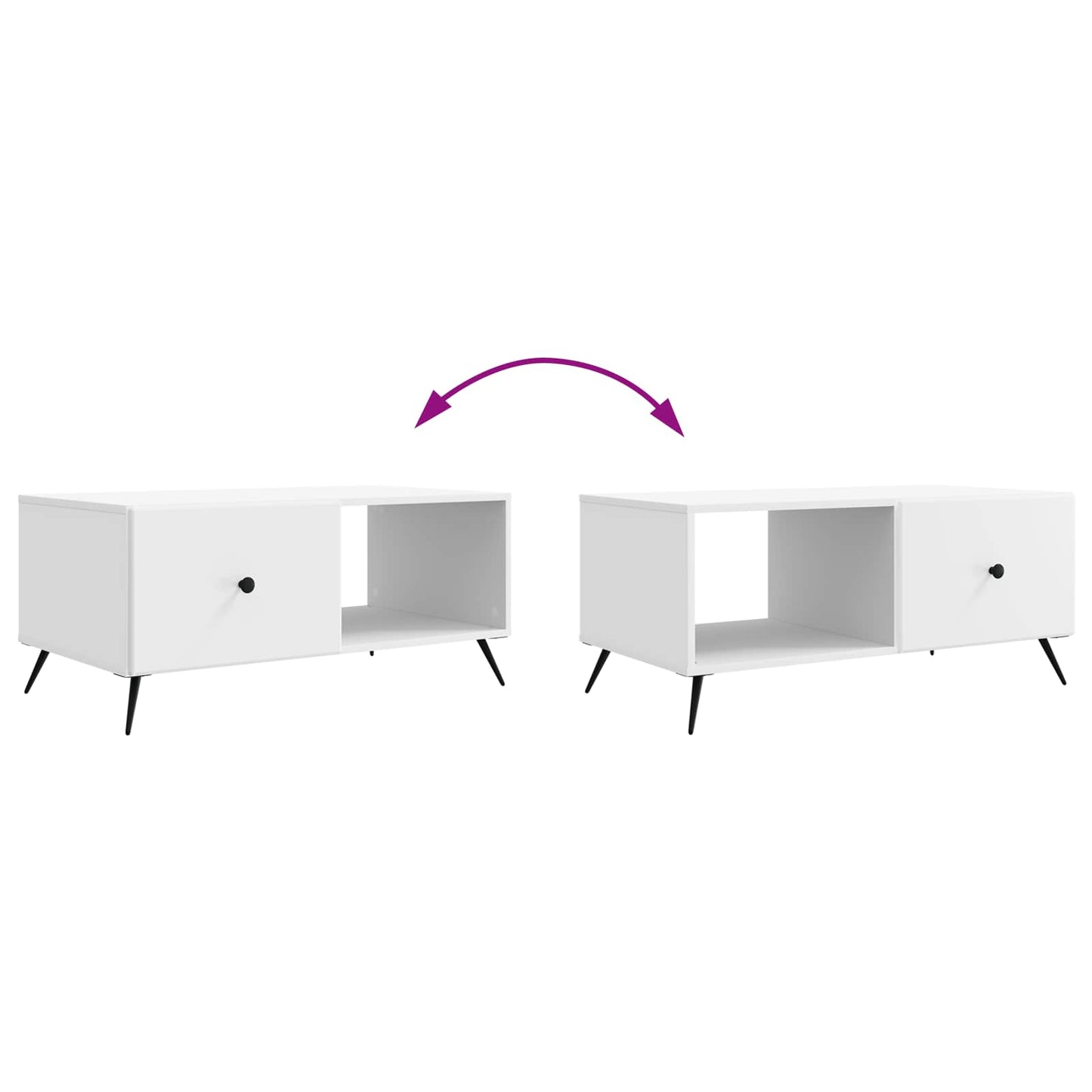 Salontafel Wit 90 x 50 x 40 cm Bewerkt hout is nu te koop bij PeponiXL, paradijselijk wonen!