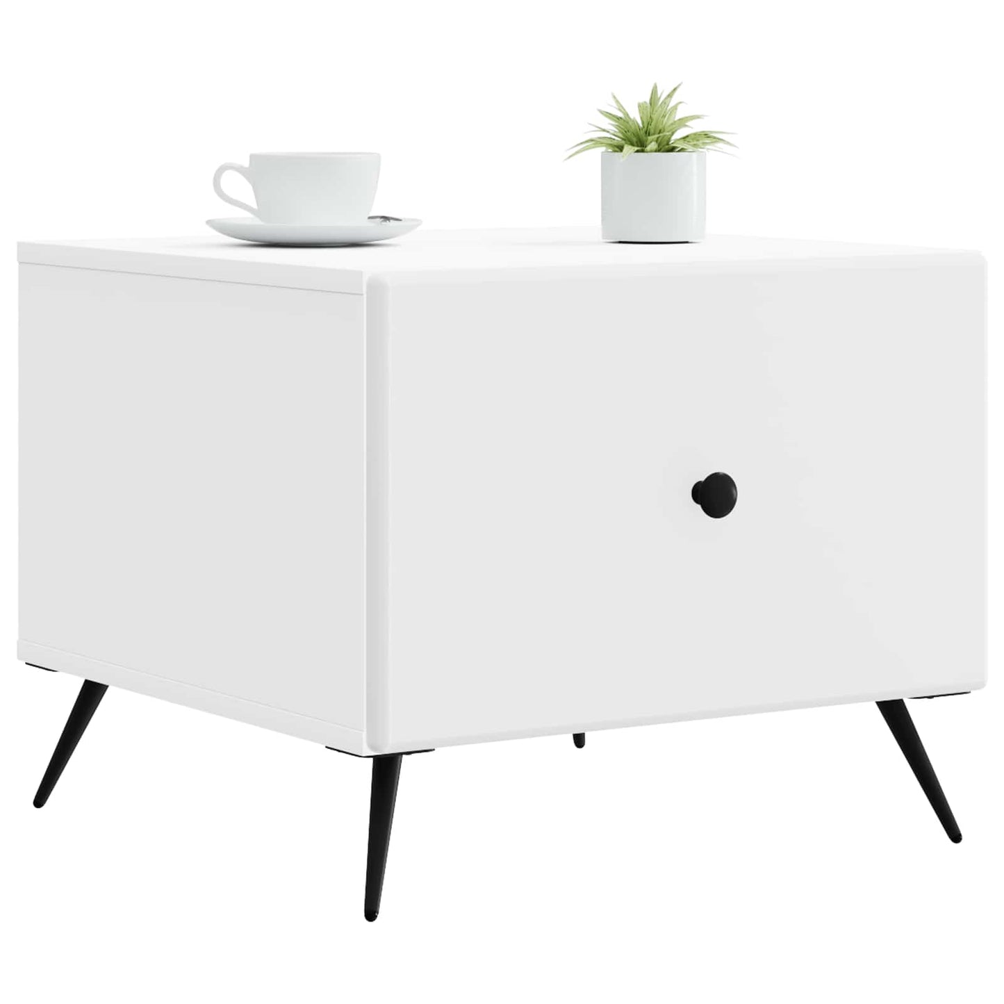 Salontafel met lade Wit 49 x 50 x 40 cm Bewerkt hout is nu te koop bij PeponiXL, paradijselijk wonen!